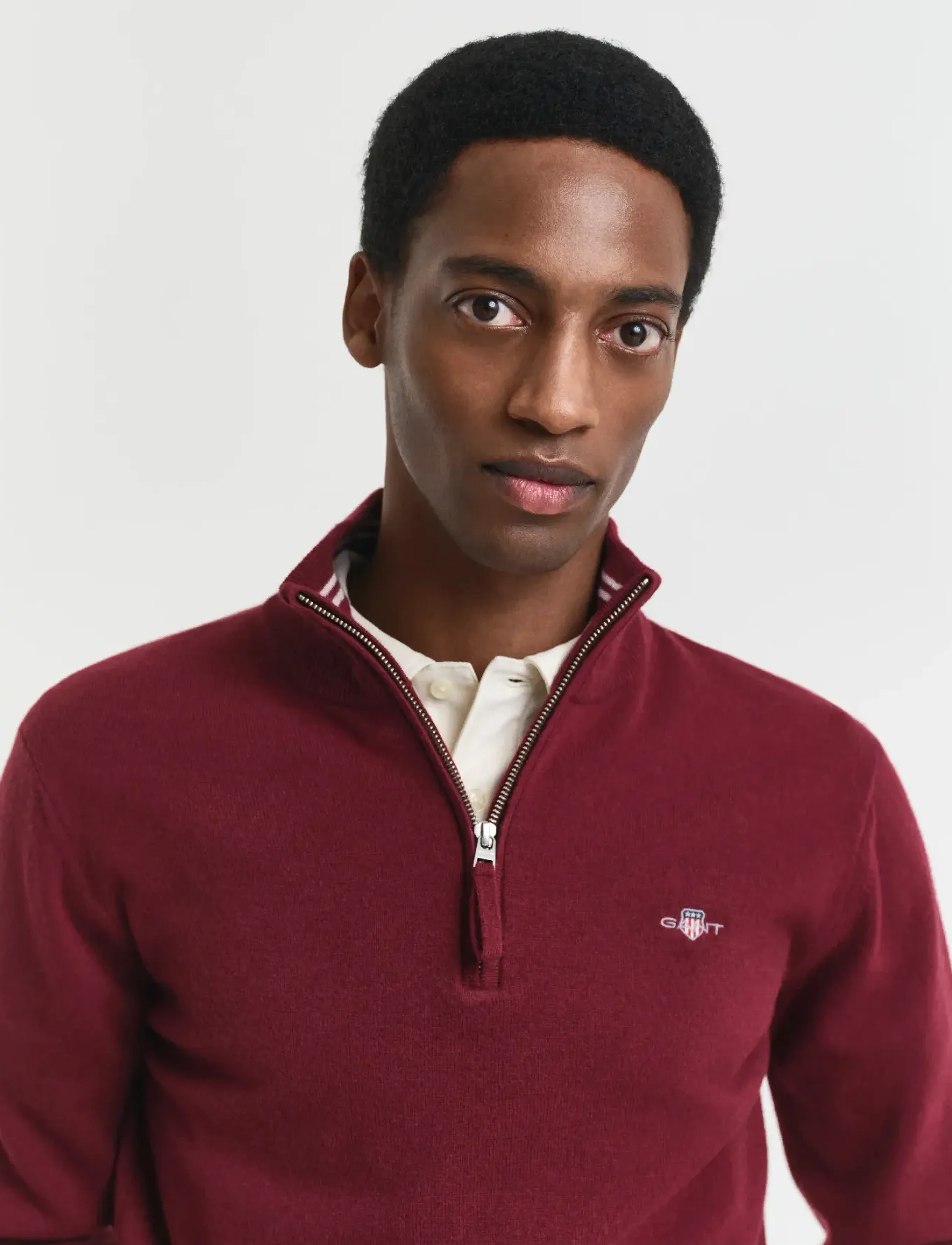 Gant - SUPERFINE LAMBSWOOL HALF ZIP - tõmblukk-kaelusega džemprid - plumped red - 4