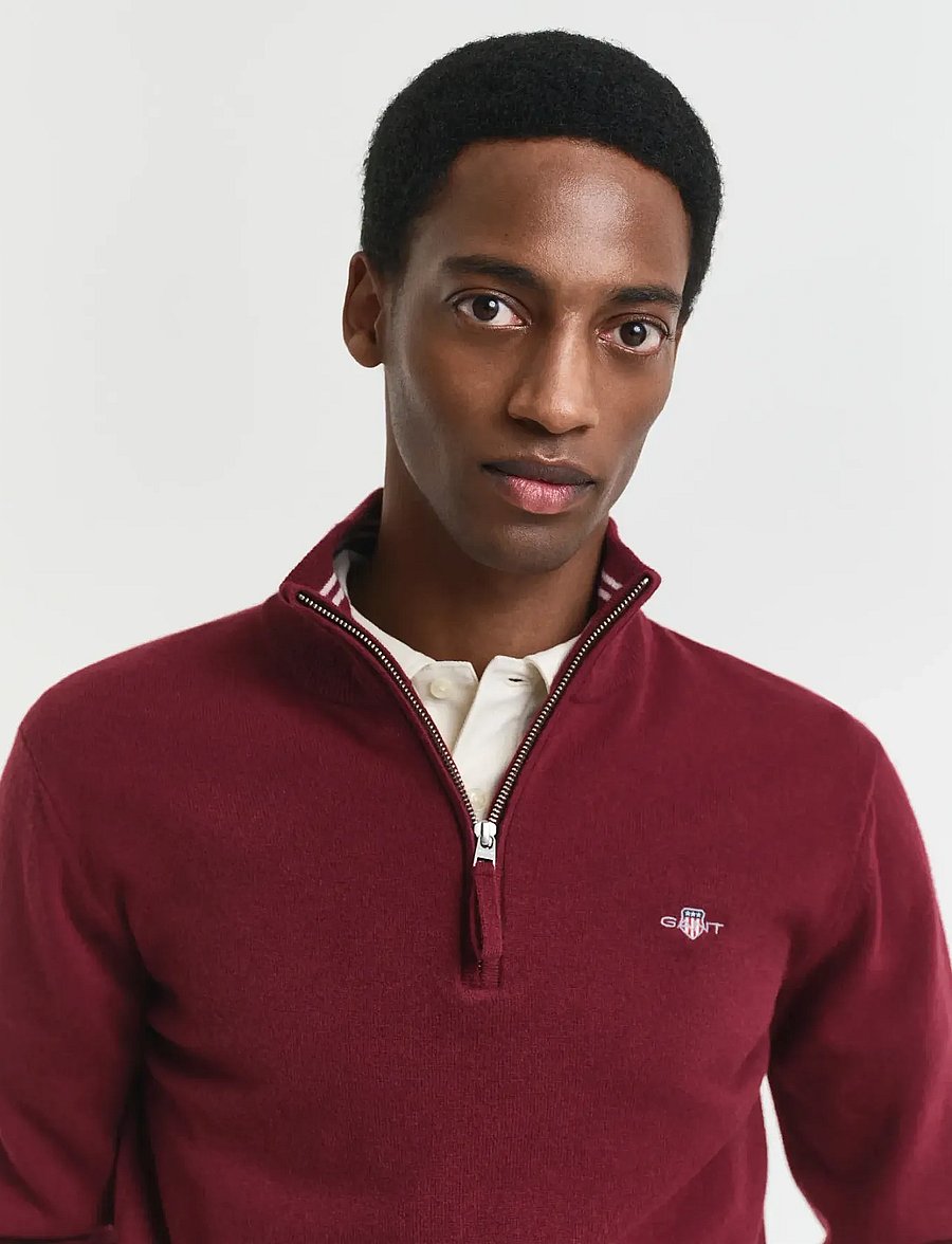 Gant - SUPERFINE LAMBSWOOL HALF ZIP - pullover mit halbem reißverschluss - plumped red - 4