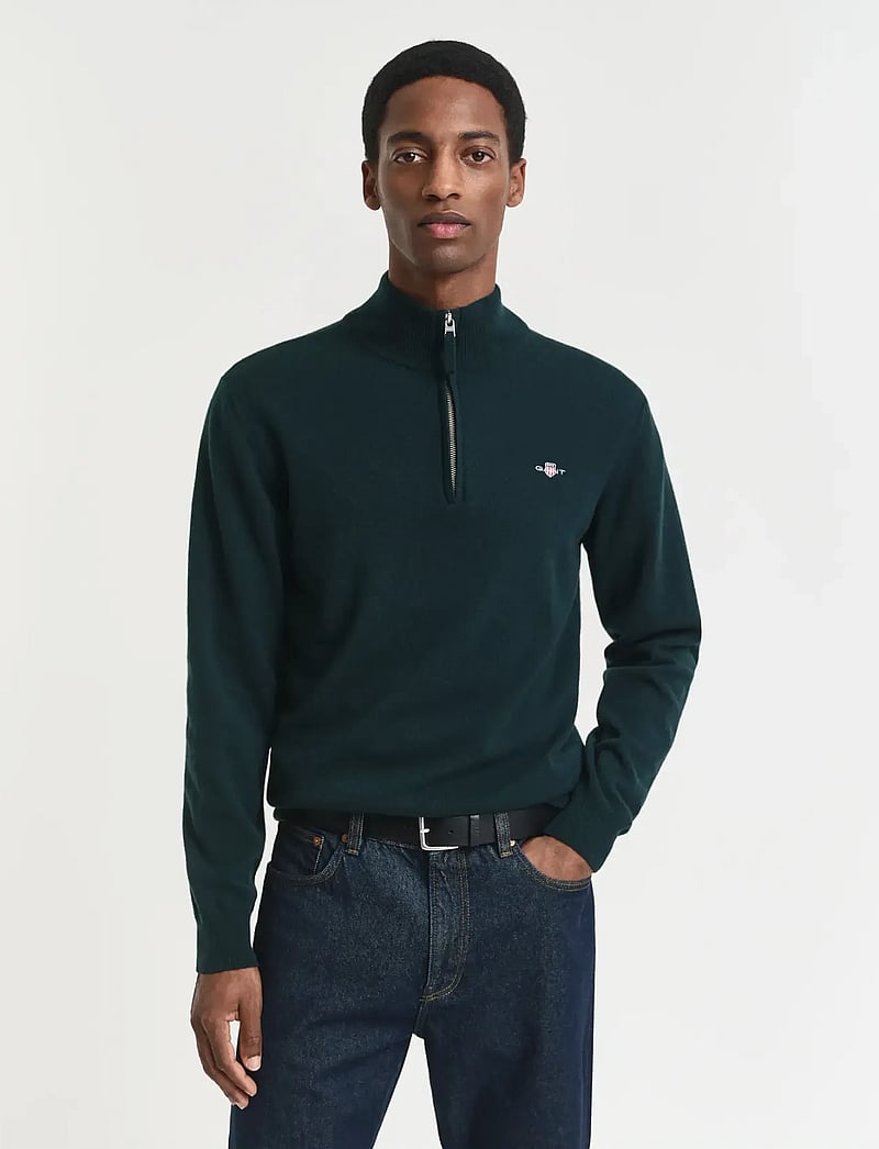 Gant - SUPERFINE LAMBSWOOL HALF ZIP - pullover mit halbem reißverschluss - tartan green - 0