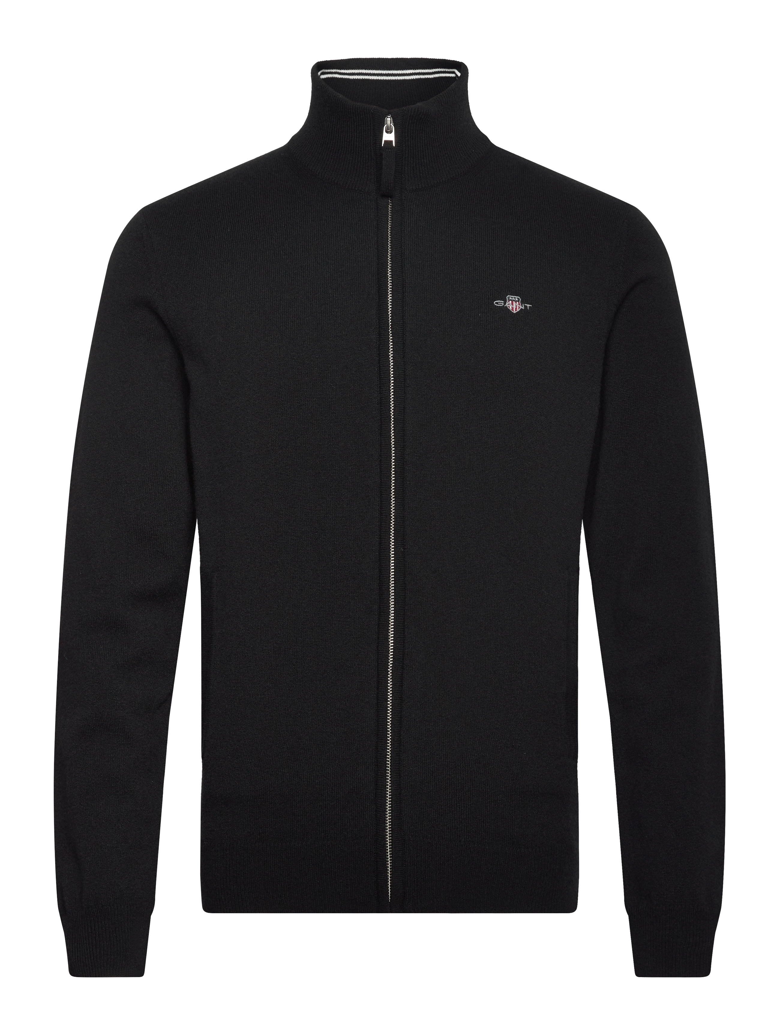 Gant SUPERFINE LAMBSWOOL ZIP CARDIGAN - Gant - BLACK / black
