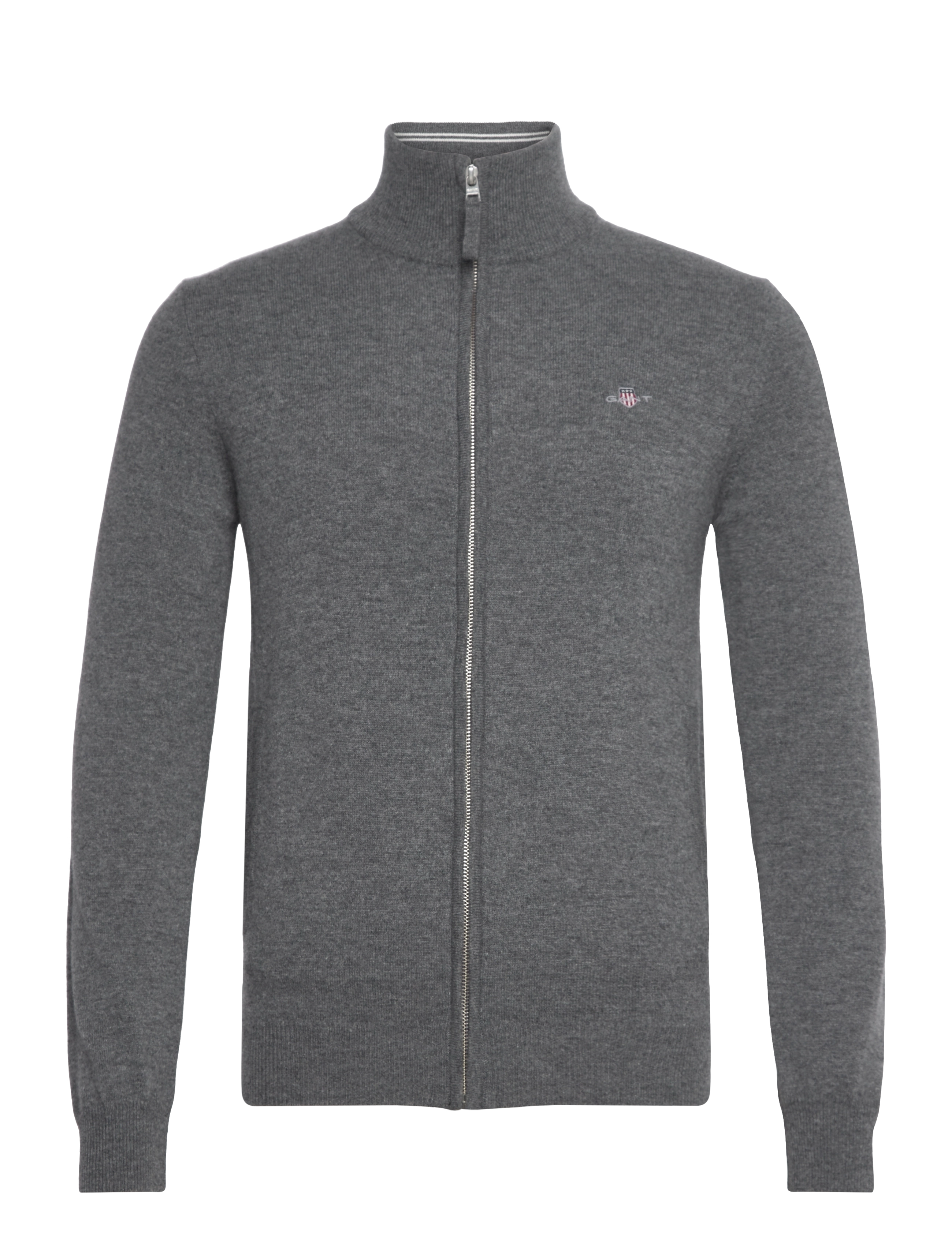 Gant SUPERFINE LAMBSWOOL ZIP CARDIGAN - Gant - CHARCOAL MELANGE / grey