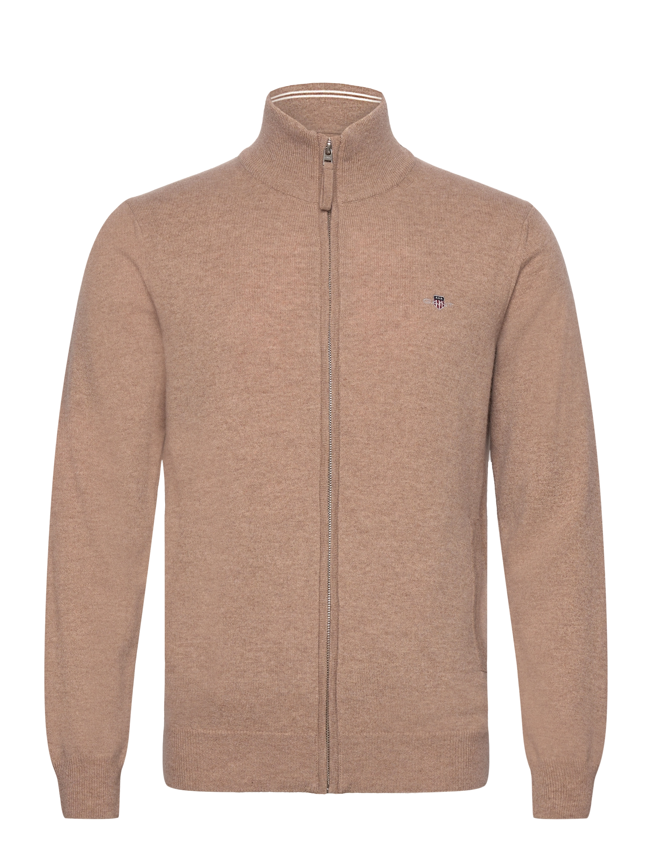 Gant SUPERFINE LAMBSWOOL ZIP CARDIGAN - Gant - DK. SAND MELANGE / beige