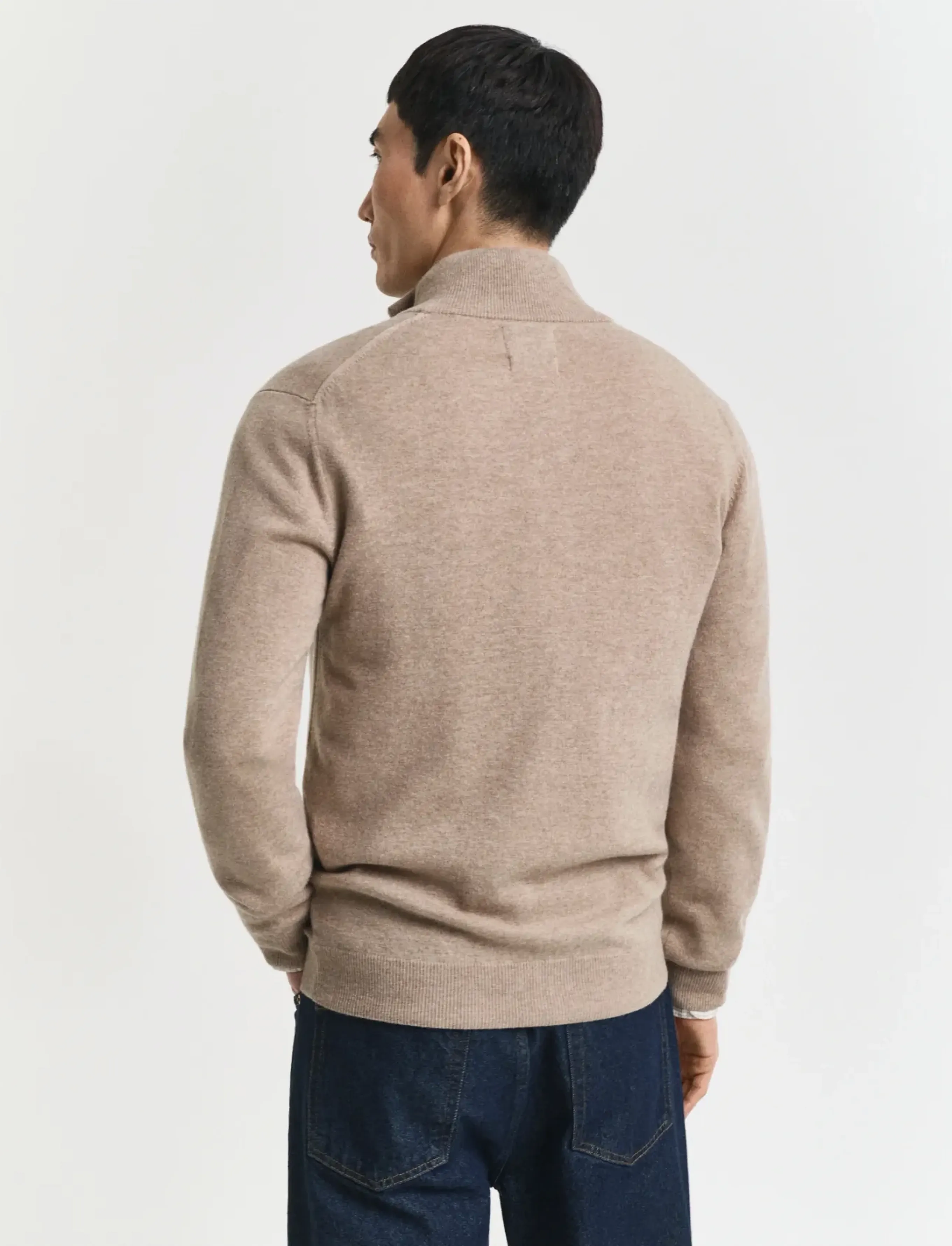 Gant - SUPERFINE LAMBSWOOL ZIP CARDIGAN - fullzip strik - dk. sand melange - 3