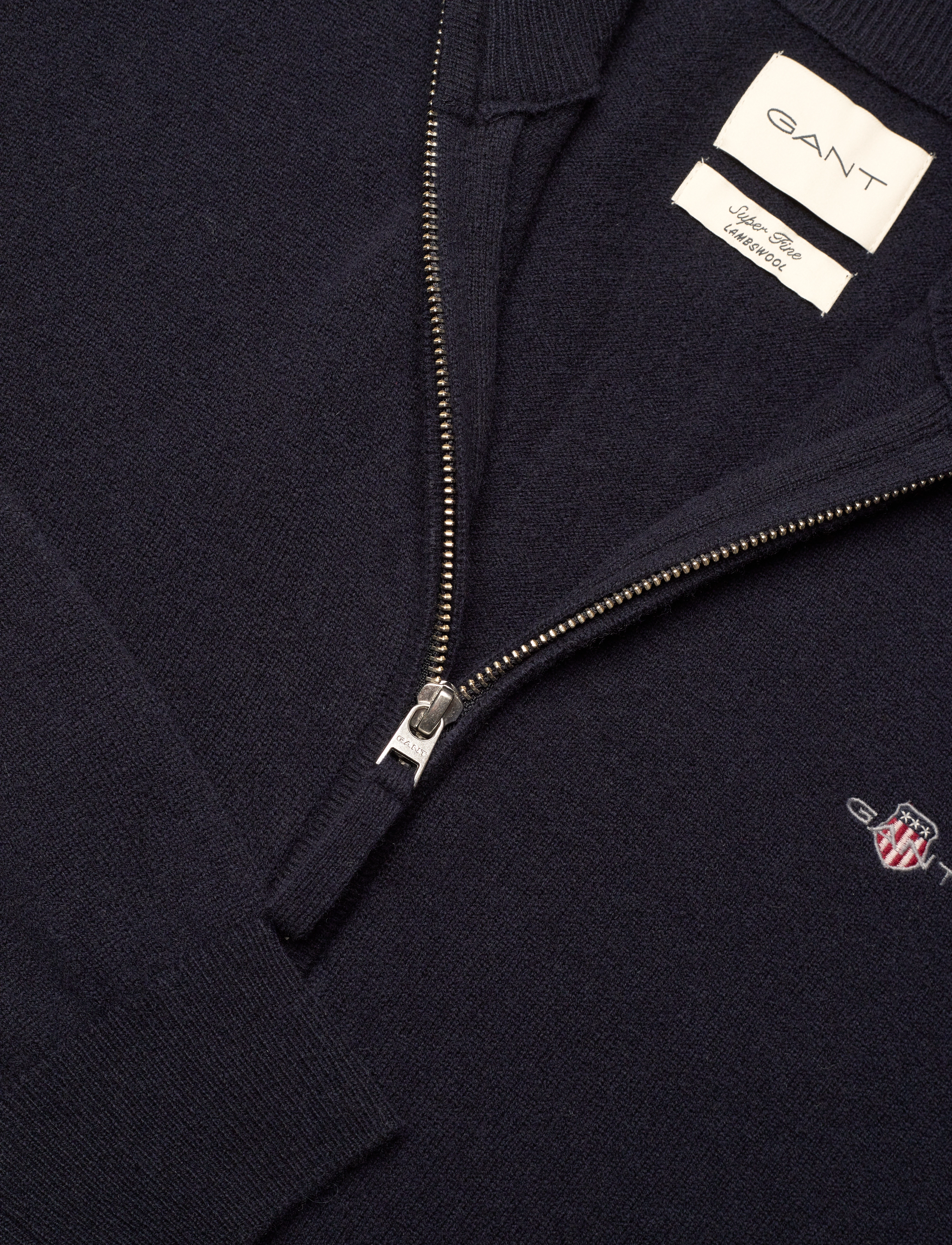 Gant - SUPERFINE LAMBSWOOL ZIP CARDIGAN - fullzip strik - marine - 2