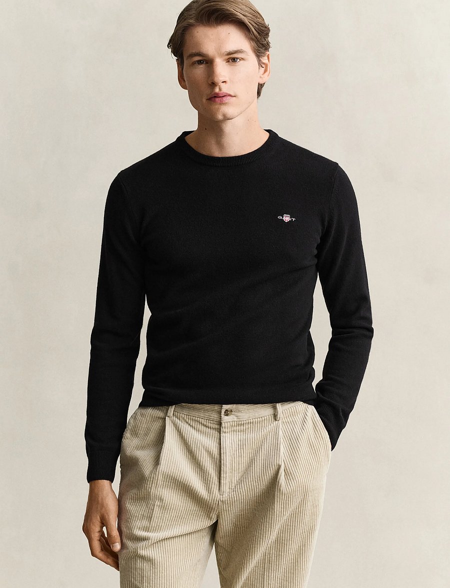 Gant - SUPERFINE LAMBSWOOL C-NECK - rundhals - black - 0