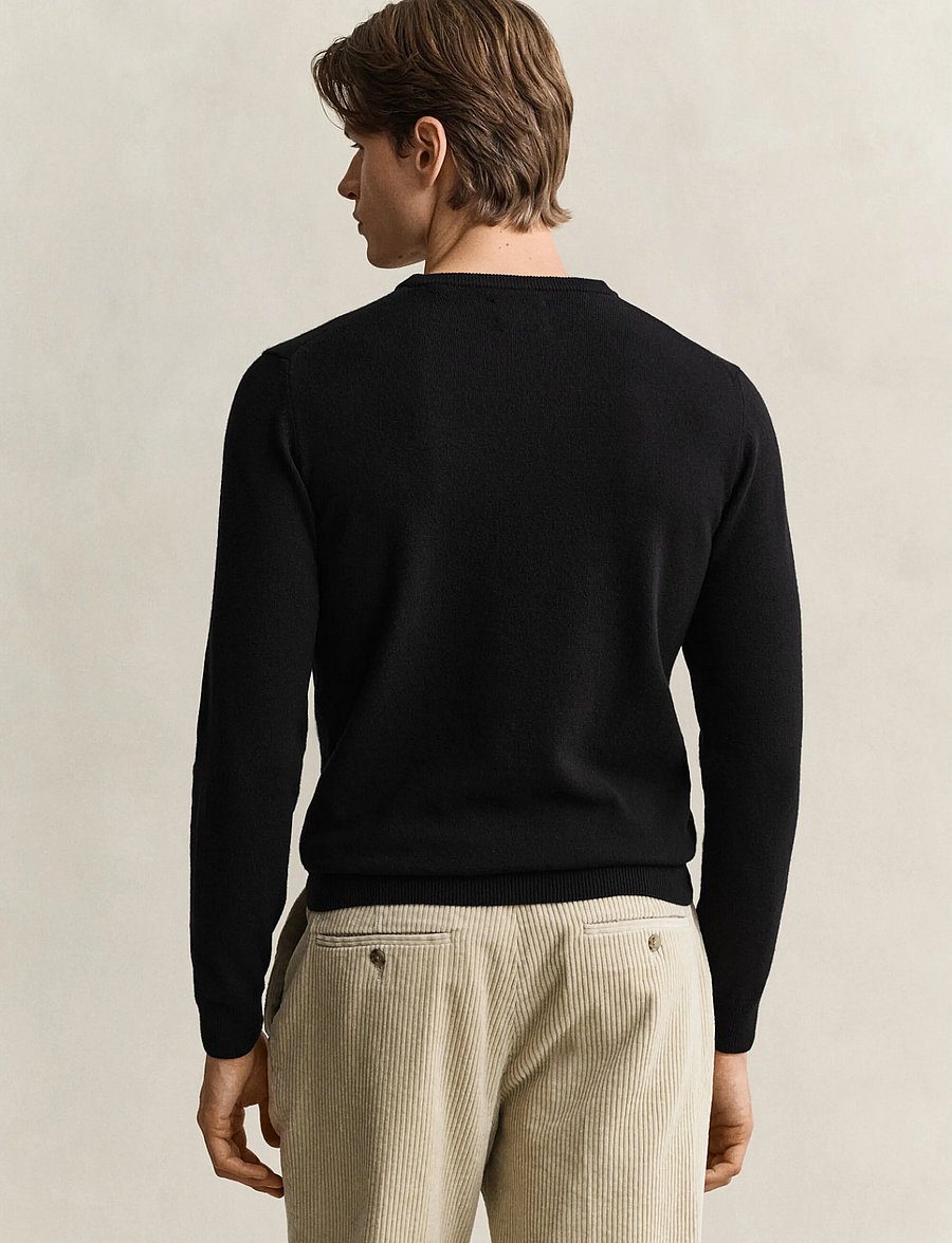 Gant - SUPERFINE LAMBSWOOL C-NECK - rundhals - black - 2