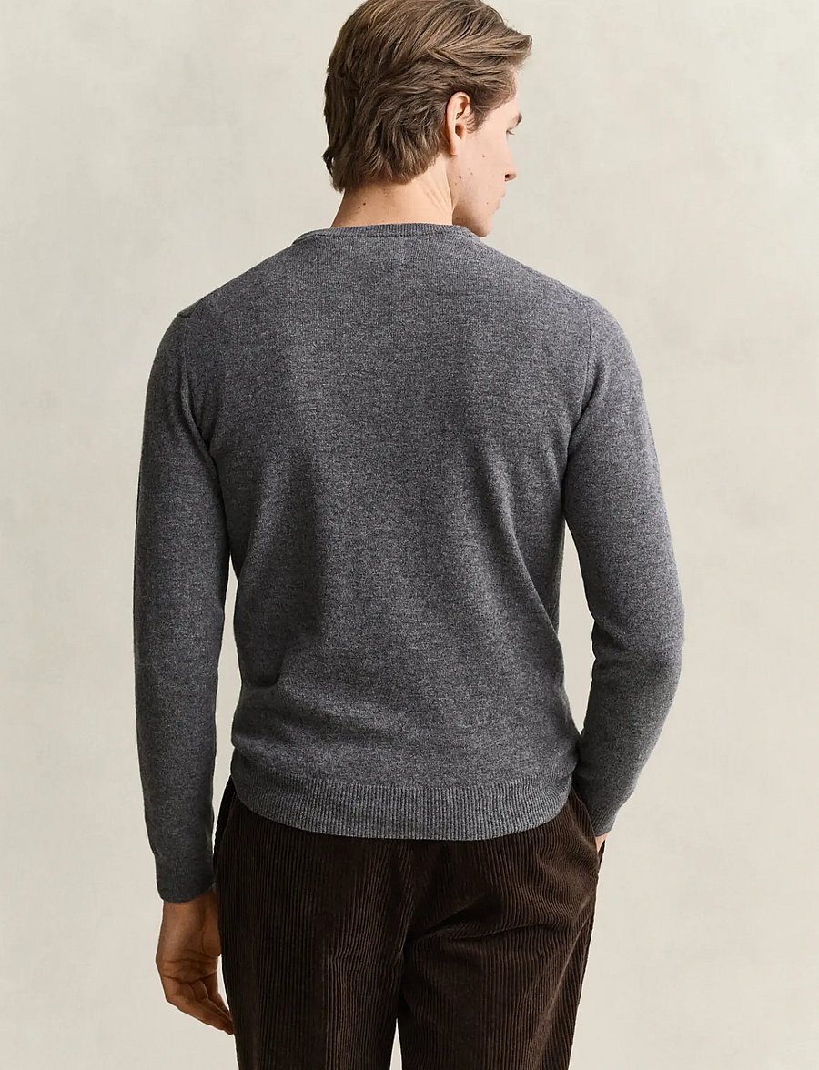Gant - SUPERFINE LAMBSWOOL C-NECK - rundhals - charcoal melange - 2