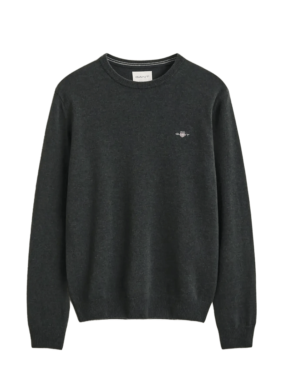 Gant - SUPERFINE LAMBSWOOL C-NECK - Ümara kaelusega - dark moss green - 1