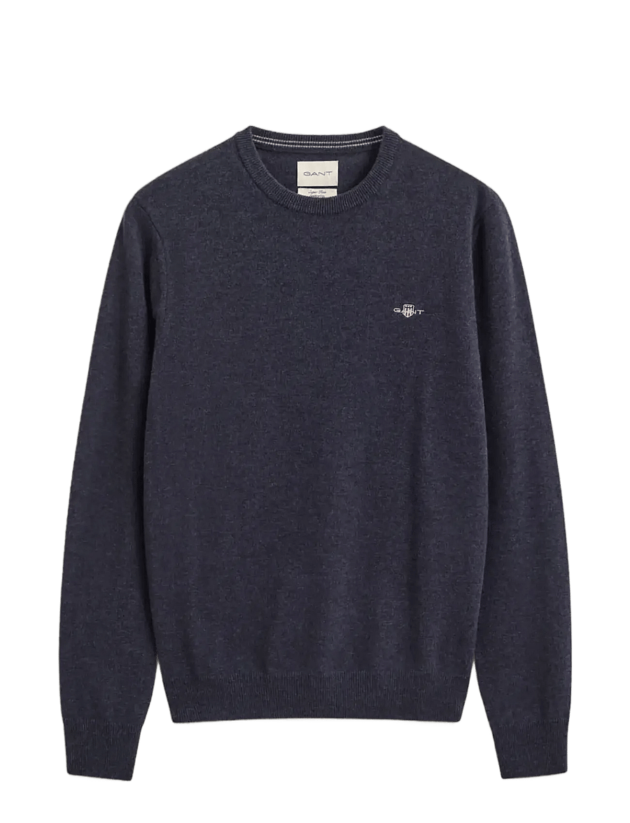 Gant - SUPERFINE LAMBSWOOL C-NECK - round necks - dark navy melange - 1