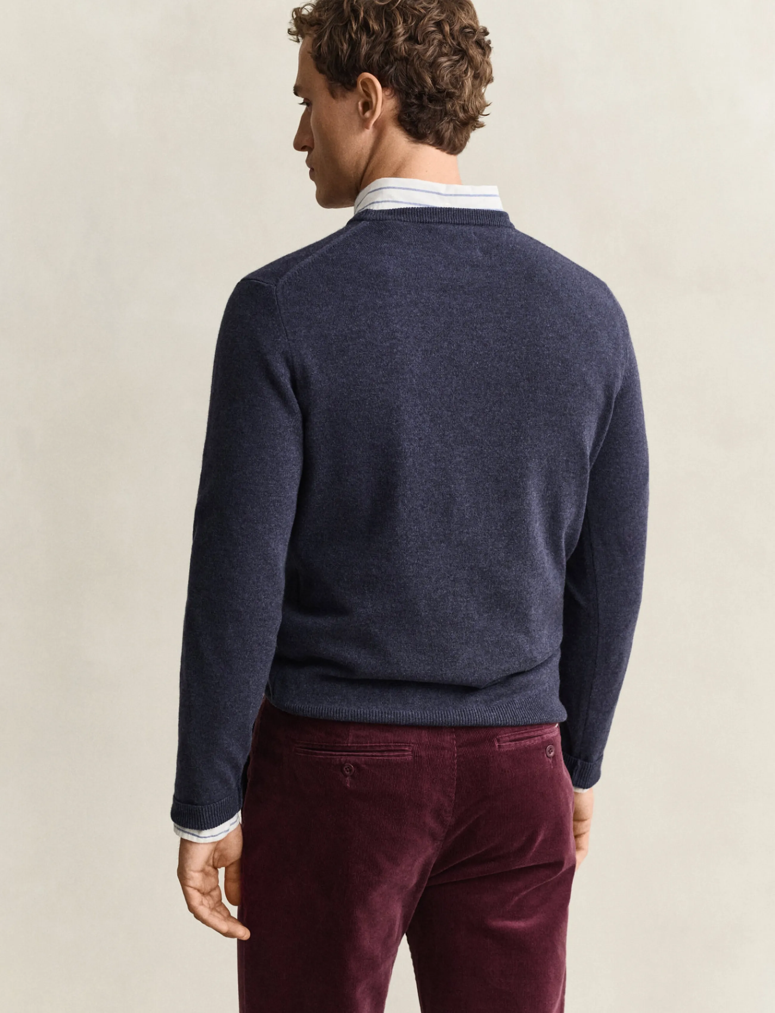 Gant - SUPERFINE LAMBSWOOL C-NECK - round necks - dark navy melange - 1