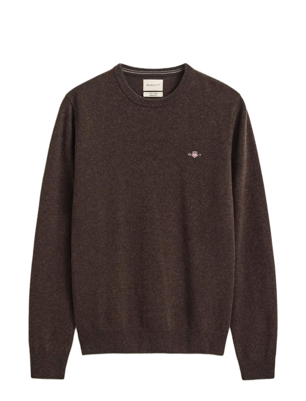 Gant SUPERFINE LAMBSWOOL C-NECK - Achetez par style - DK BROWN MELANGE / brown