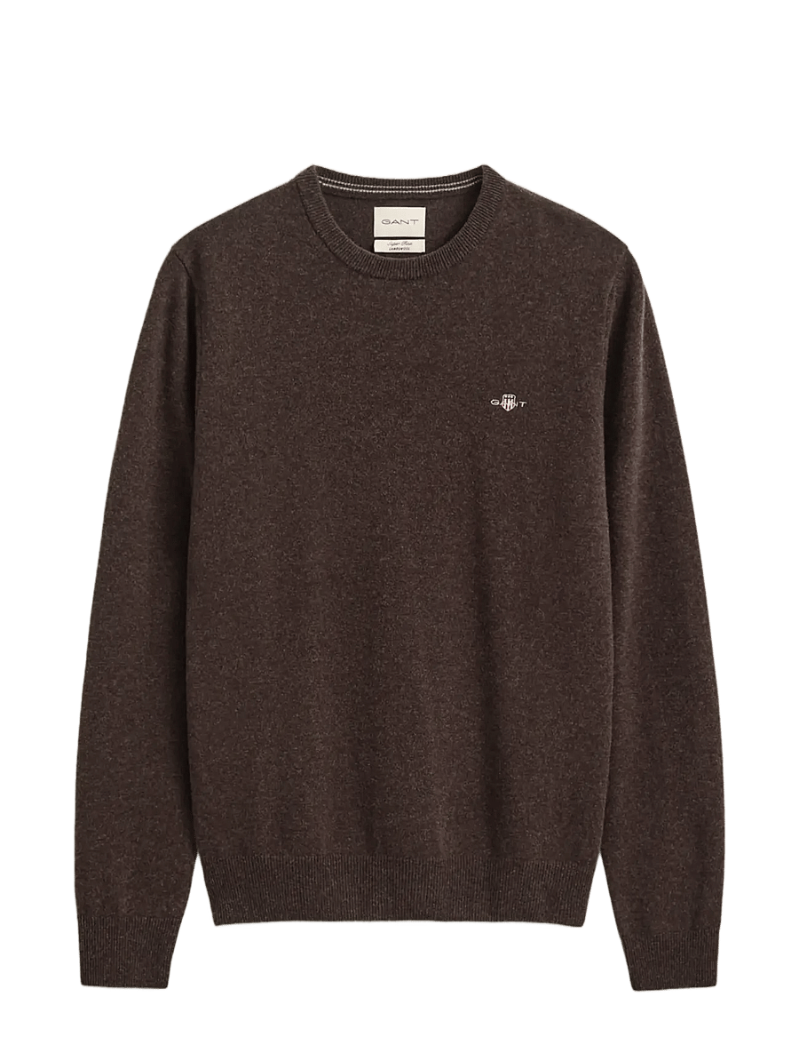 Gant - SUPERFINE LAMBSWOOL C-NECK - rundhalsad - dk brown melange - 0