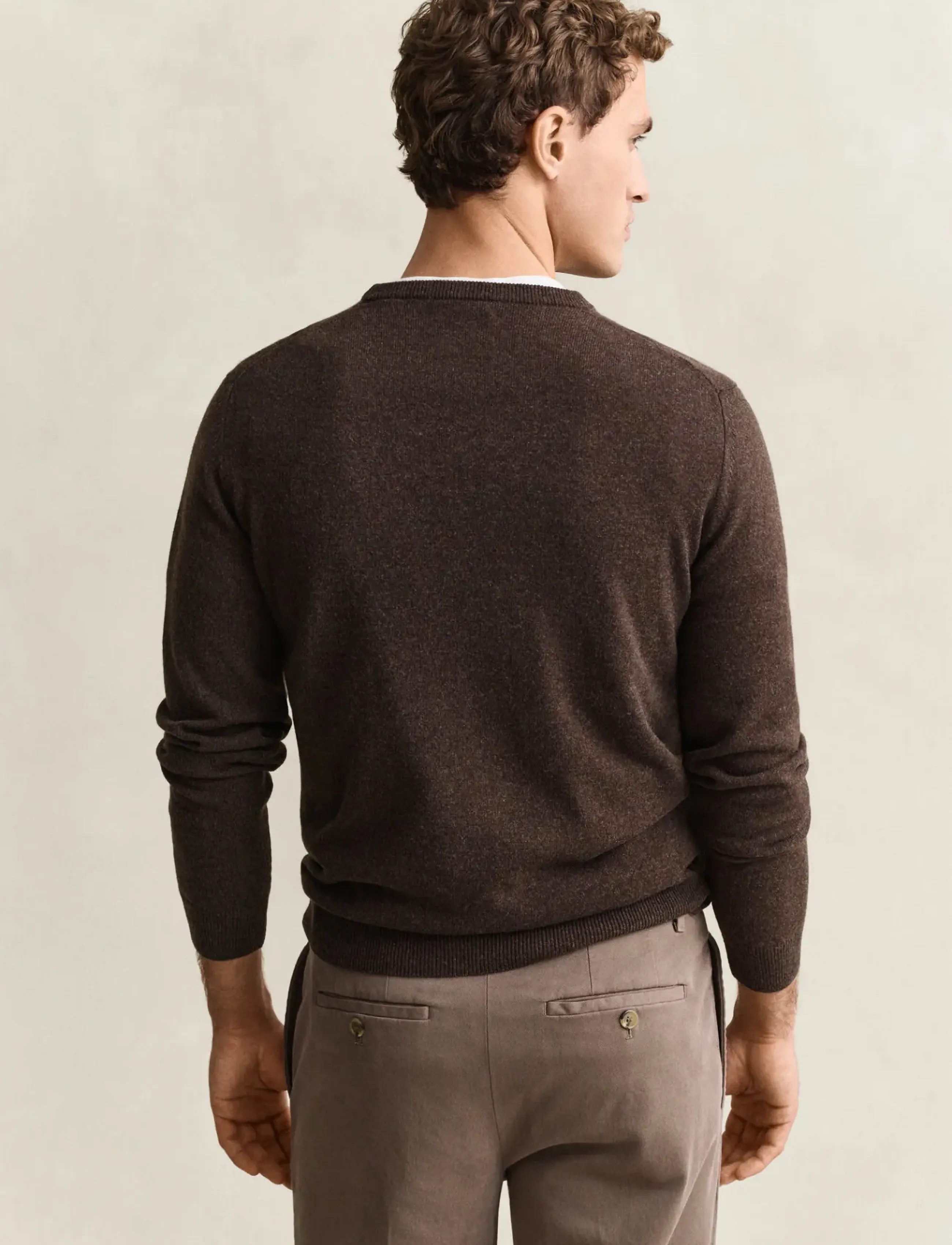 Gant Superfine Lambswool C-Neck stickade tröjor herr – bild 3