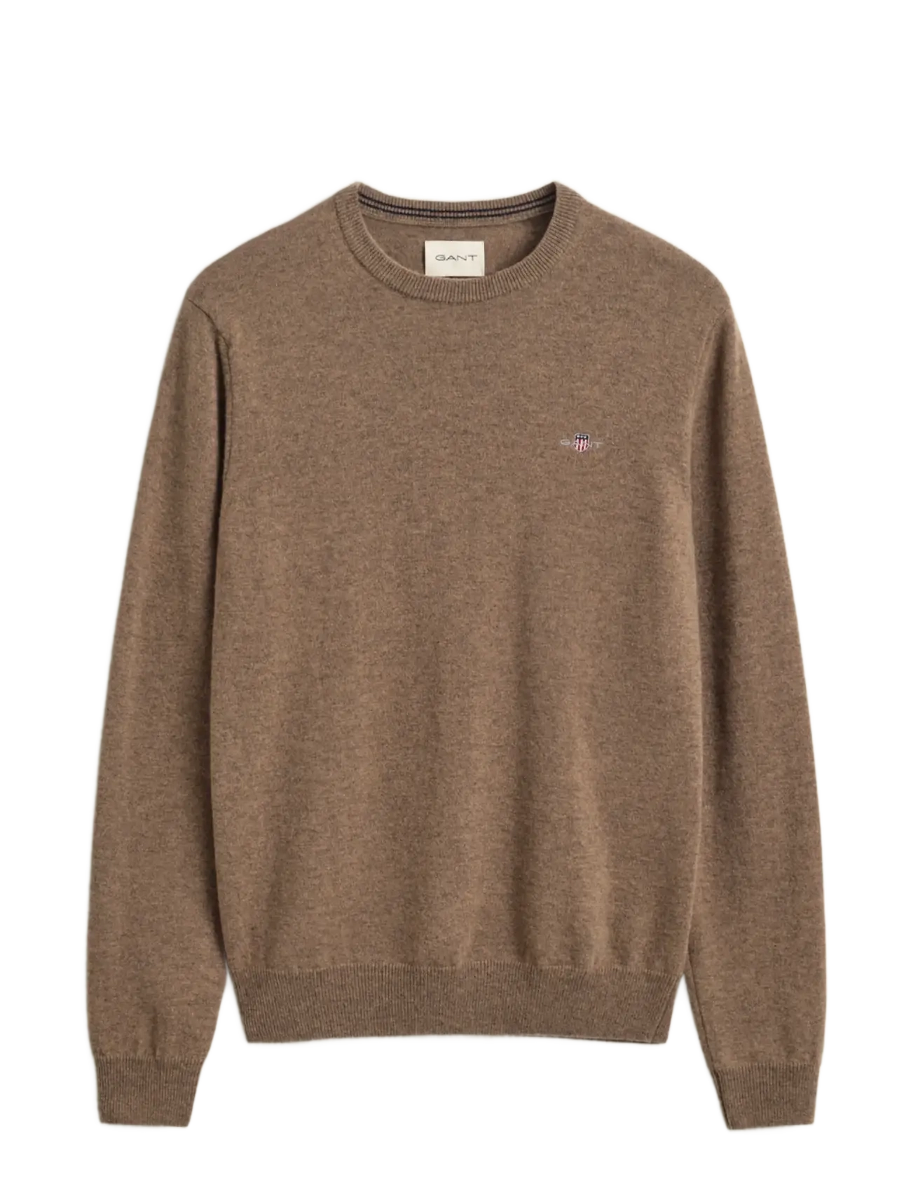Gant SUPERFINE LAMBSWOOL C-NECK - Gant - LT BROWN MELANGE / brown