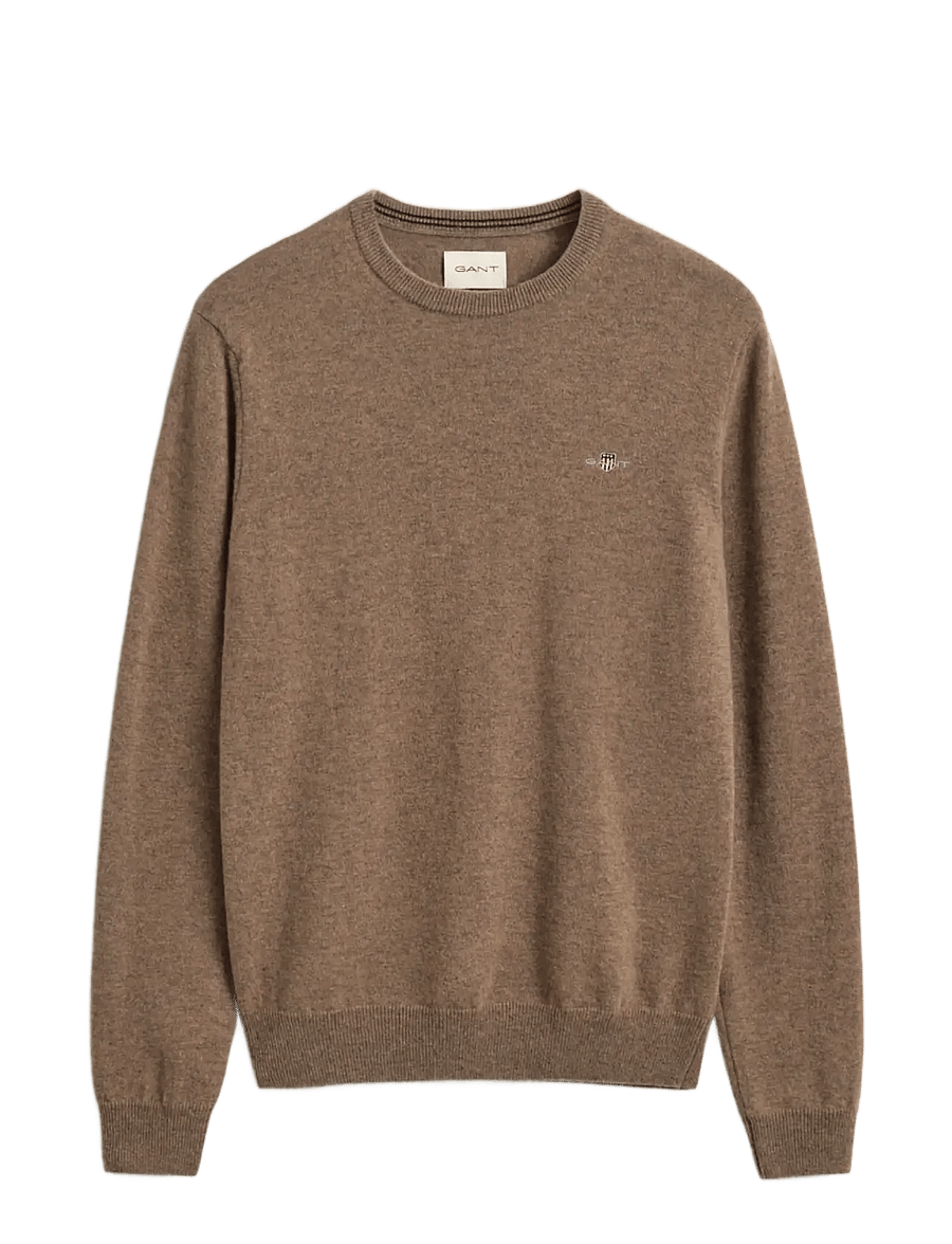 Gant - SUPERFINE LAMBSWOOL C-NECK - round necks - lt brown melange - 0