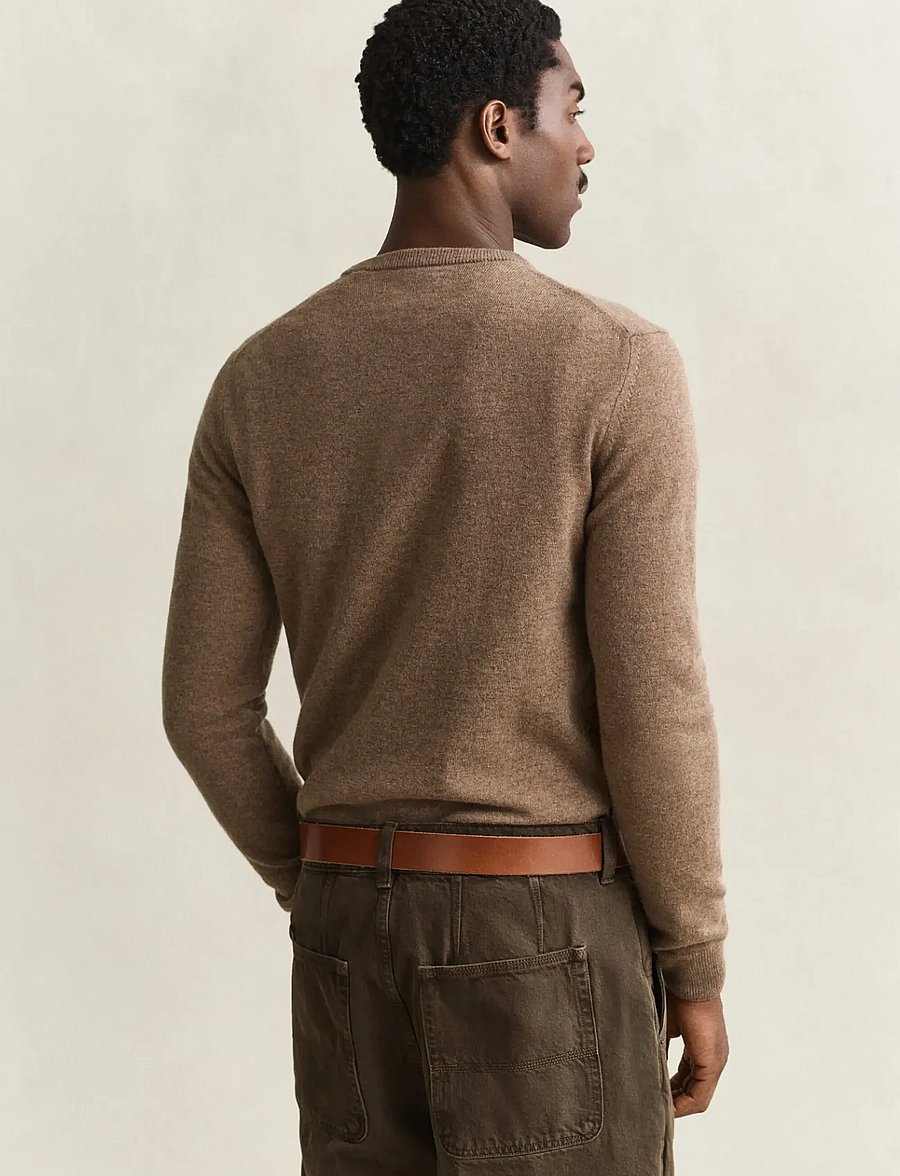 Gant - SUPERFINE LAMBSWOOL C-NECK - rundhals - lt brown melange - 2