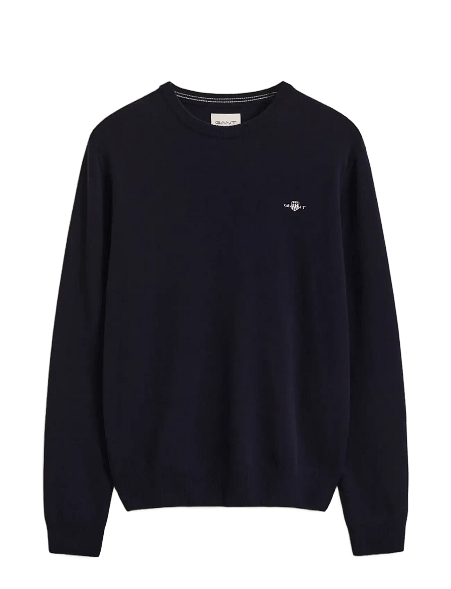 Gant - SUPERFINE LAMBSWOOL C-NECK - megztiniai su apvalia apykakle - marine - 1