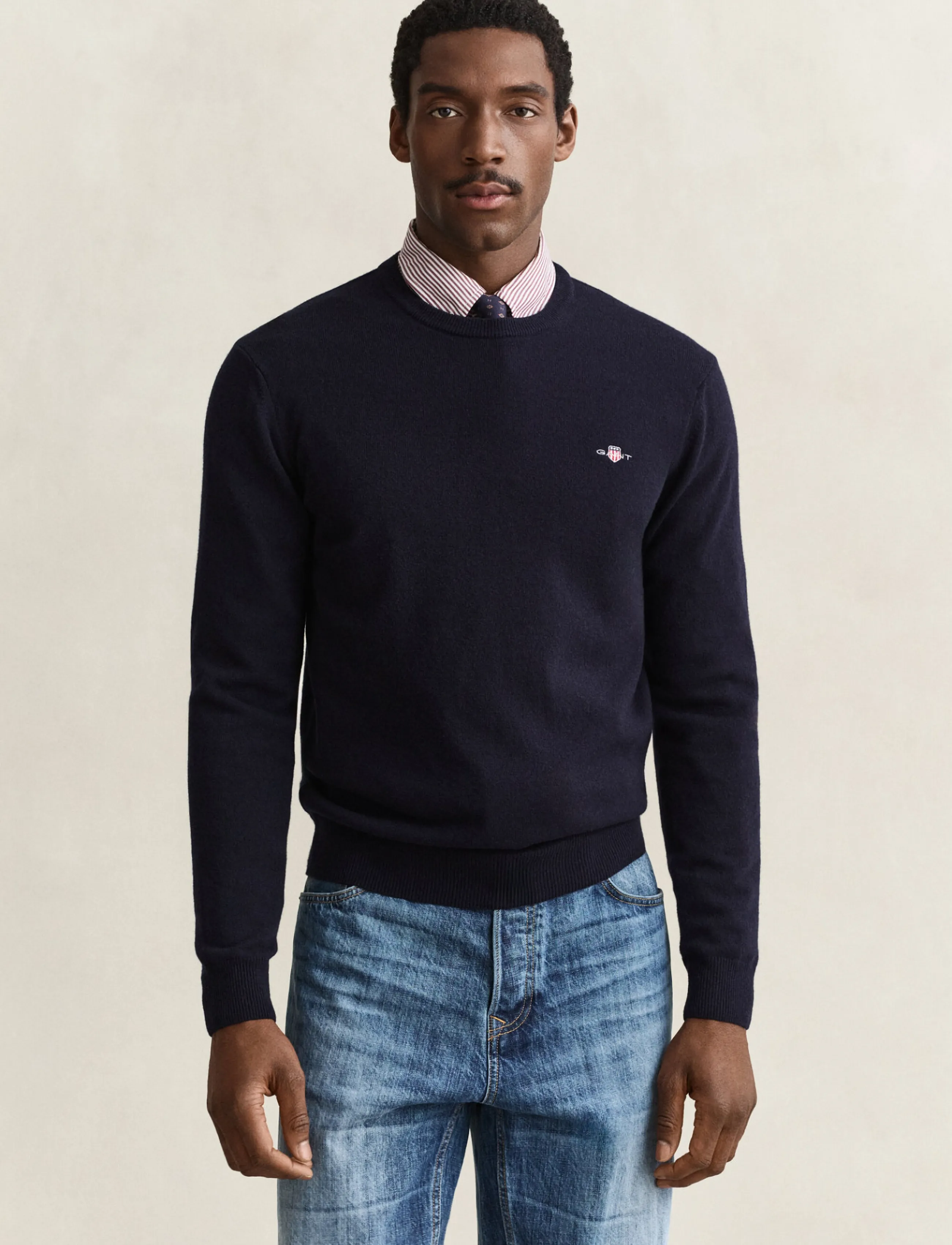 Gant SUPERFINE LAMBSWOOL C-NECK - Kleidung - MARINE / navy