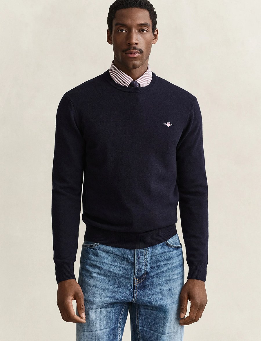 Gant - SUPERFINE LAMBSWOOL C-NECK - rundhals - marine - 0