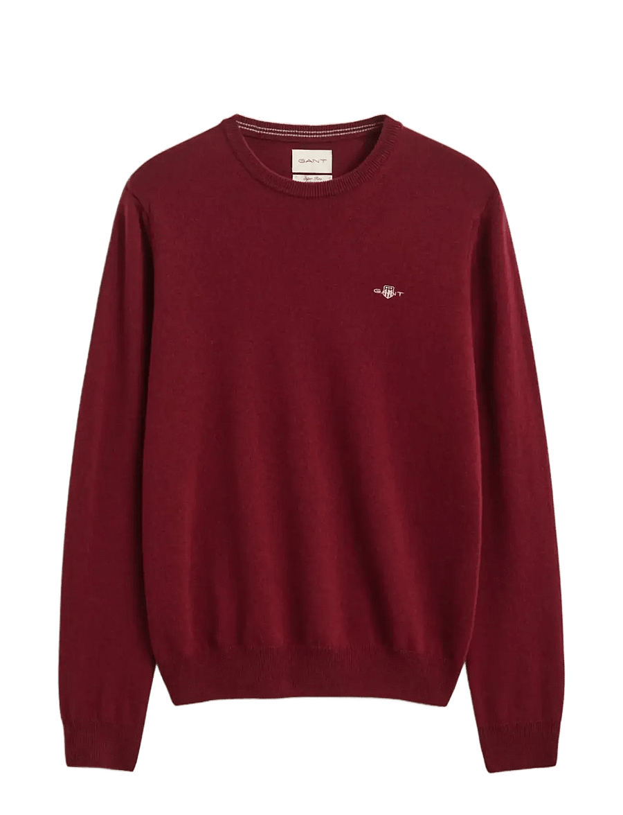 Gant - SUPERFINE LAMBSWOOL C-NECK - Ümara kaelusega - plumped red - 1