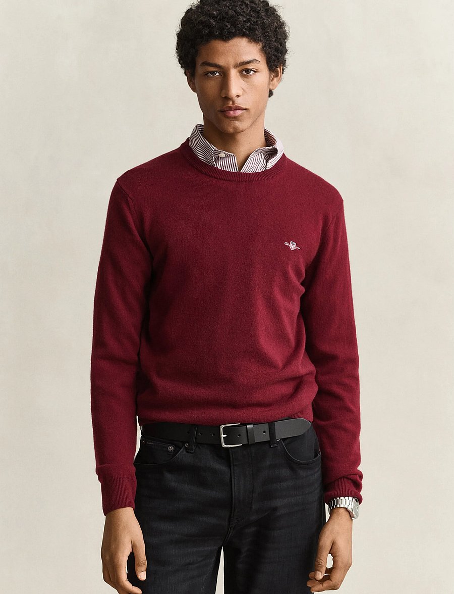 Gant - SUPERFINE LAMBSWOOL C-NECK - rundhalsad - plumped red - 0