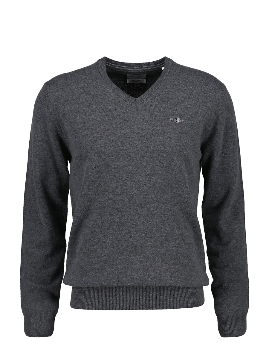 Gant - SUPERFINE LAMBSWOOL V-NECK - v-ausschnitt - charcoal melange - 1