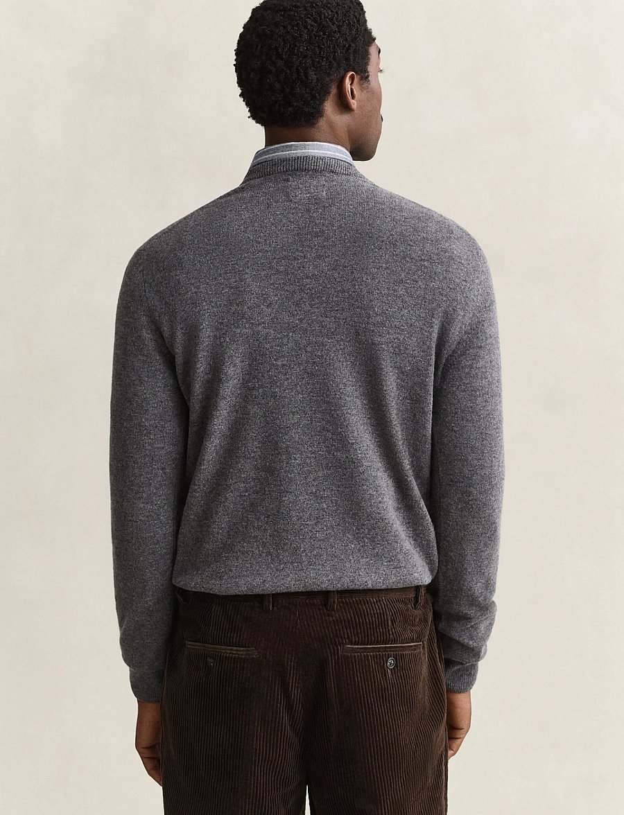 Gant - SUPERFINE LAMBSWOOL V-NECK - v-ausschnitt - charcoal melange - 2