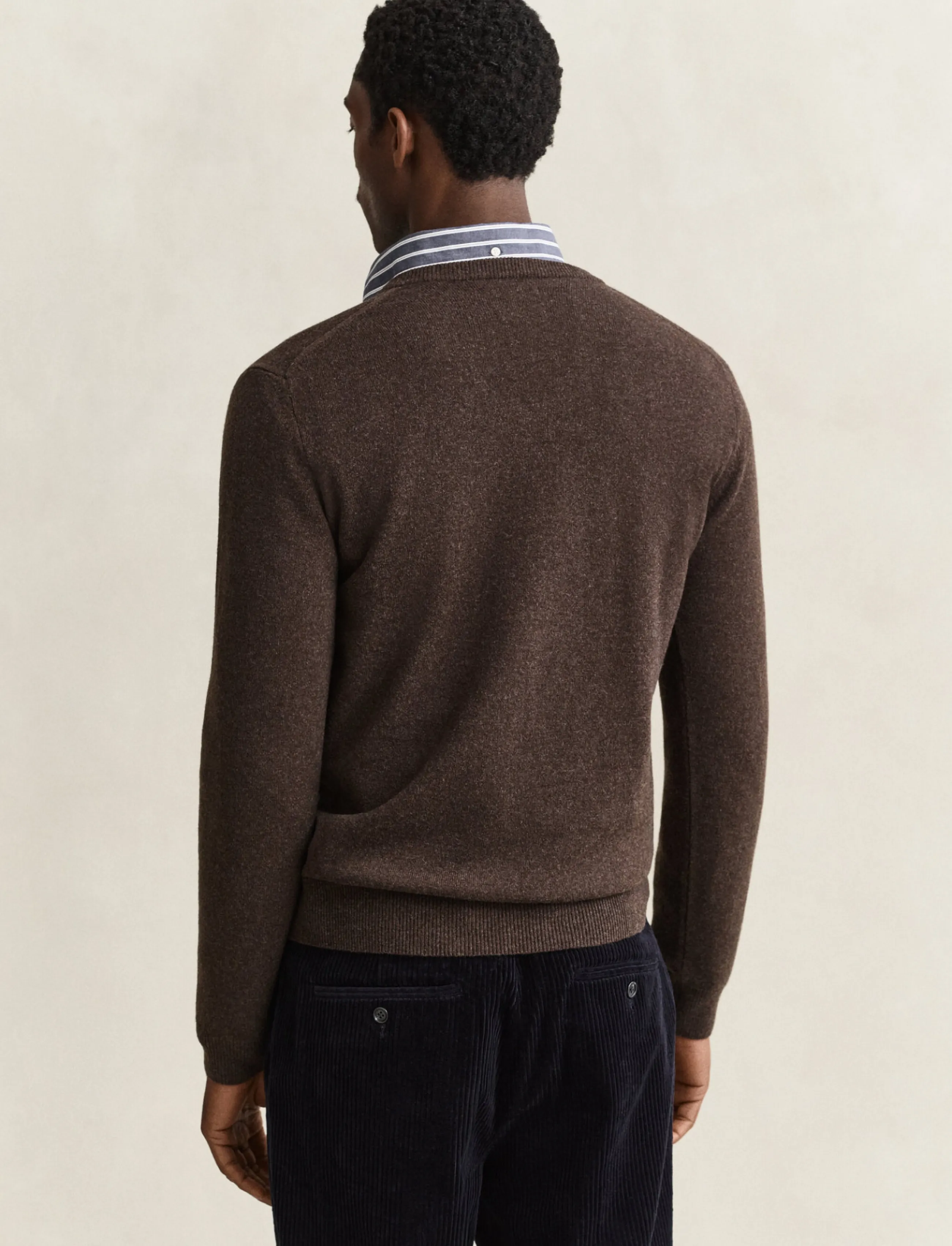 Gant - SUPERFINE LAMBSWOOL V-NECK - v-necks - dk brown melange - 2