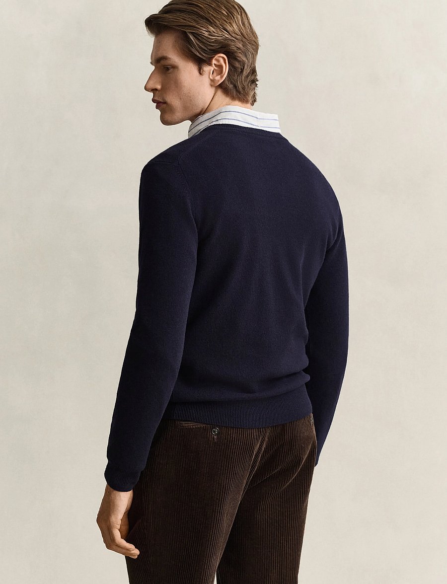 Gant - SUPERFINE LAMBSWOOL V-NECK - v-ringat - marine - 2