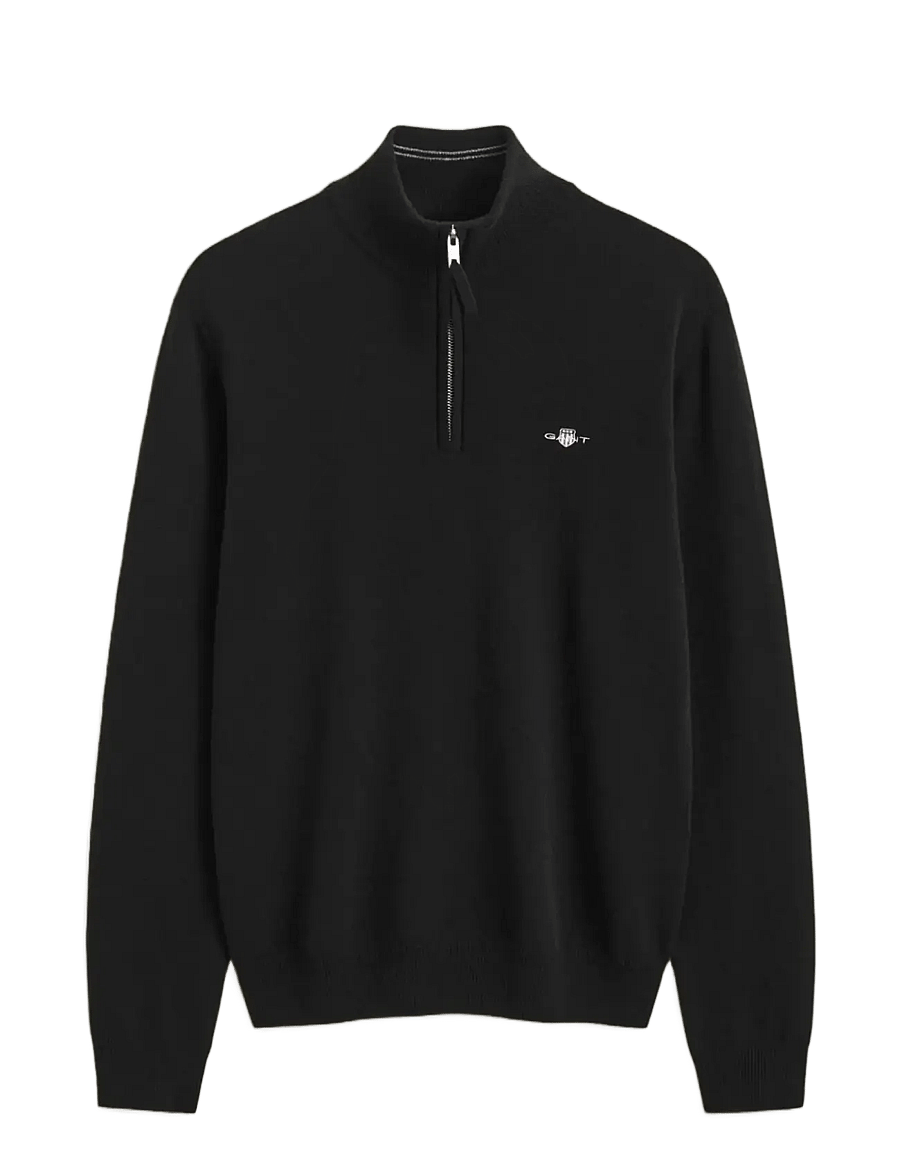 Gant - SUPERFINE LAMBSWOOL HZ - poolpika lukuga džemprid - black - 1