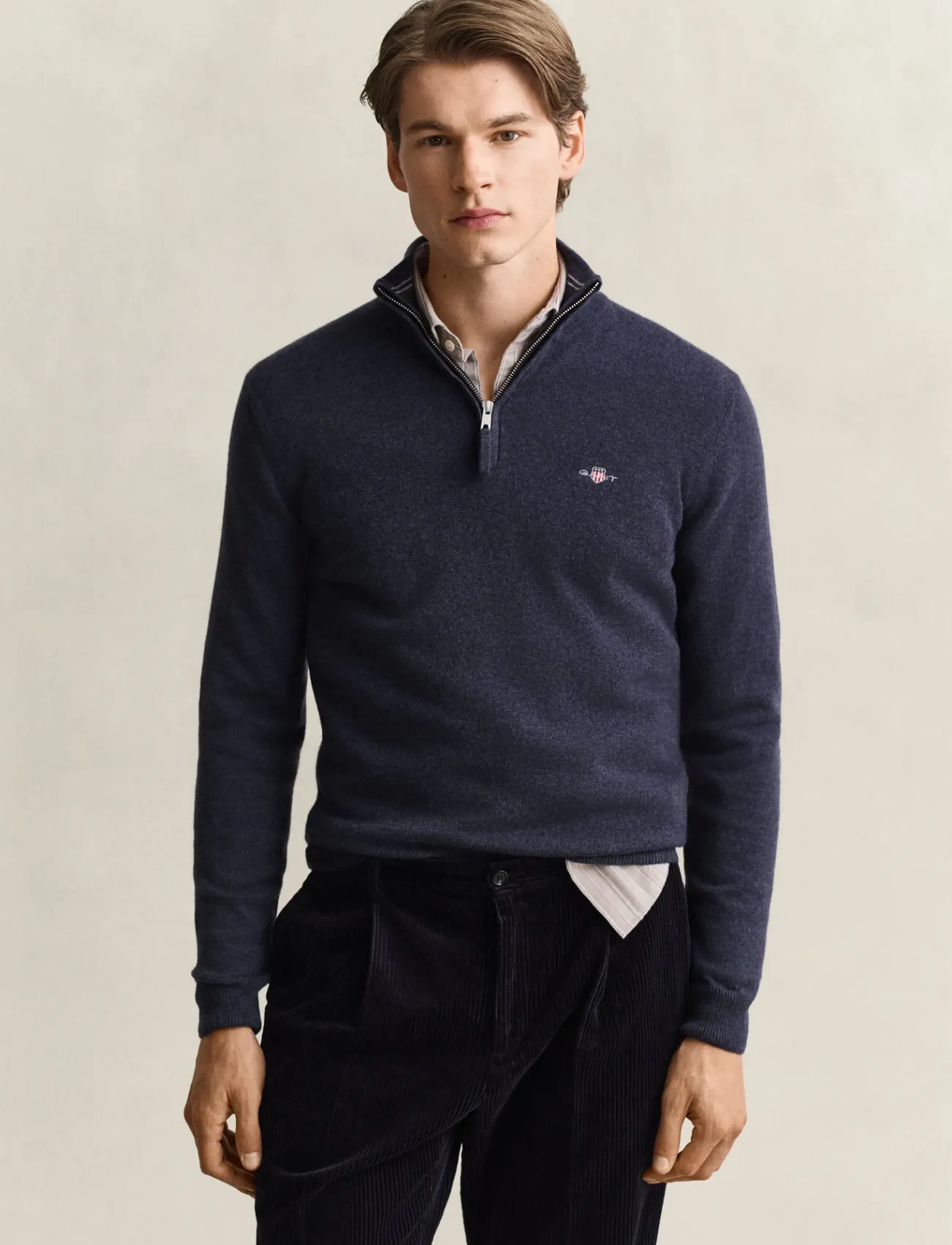 Gant Superfine Lambswool Hz stickade tröjor herr – bild 2