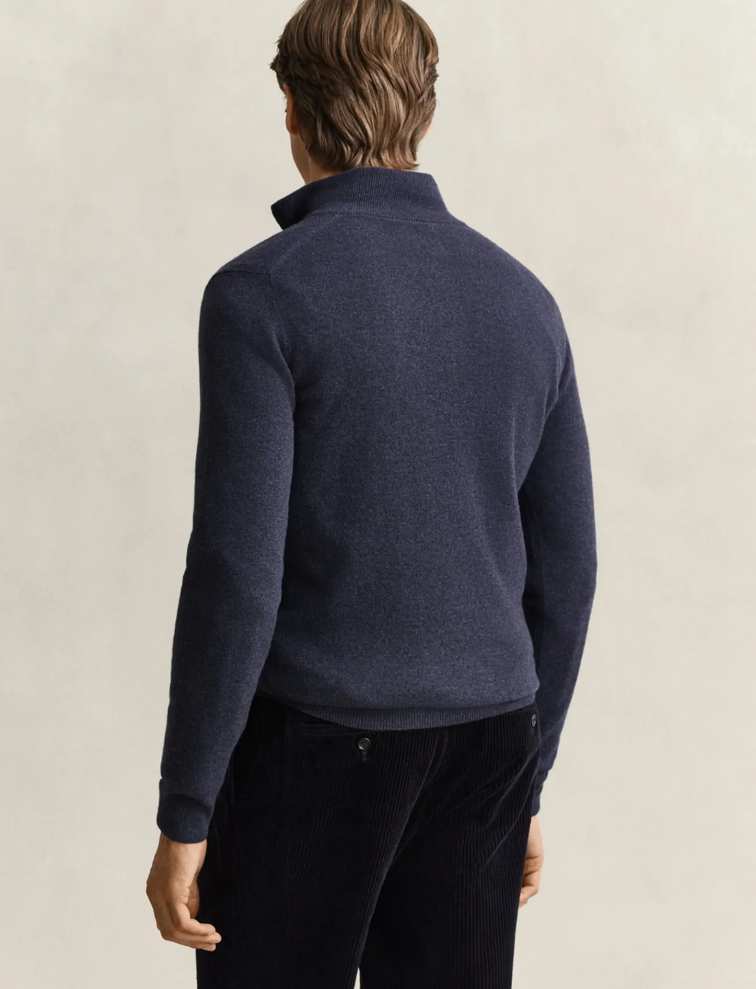 Gant - SUPERFINE LAMBSWOOL HZ - pullover mit halbem reißverschluss - dark navy melange - 2