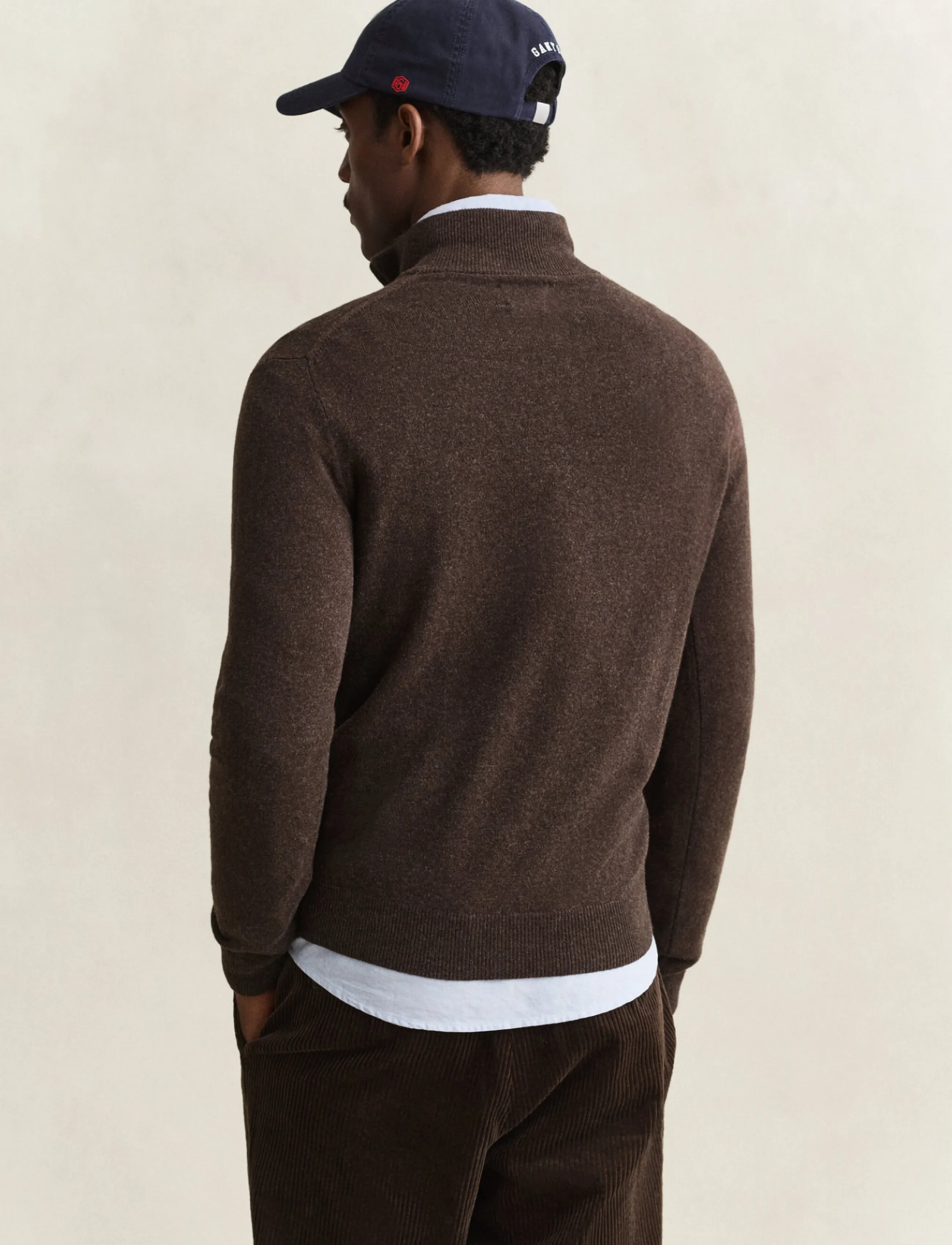 Gant - SUPERFINE LAMBSWOOL HZ - pullover mit halbem reißverschluss - dk brown melange - 2