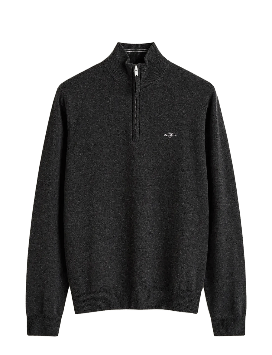 Gant - SUPERFINE LAMBSWOOL HZ - half zip-tröjor - dk charcoal melange - 0