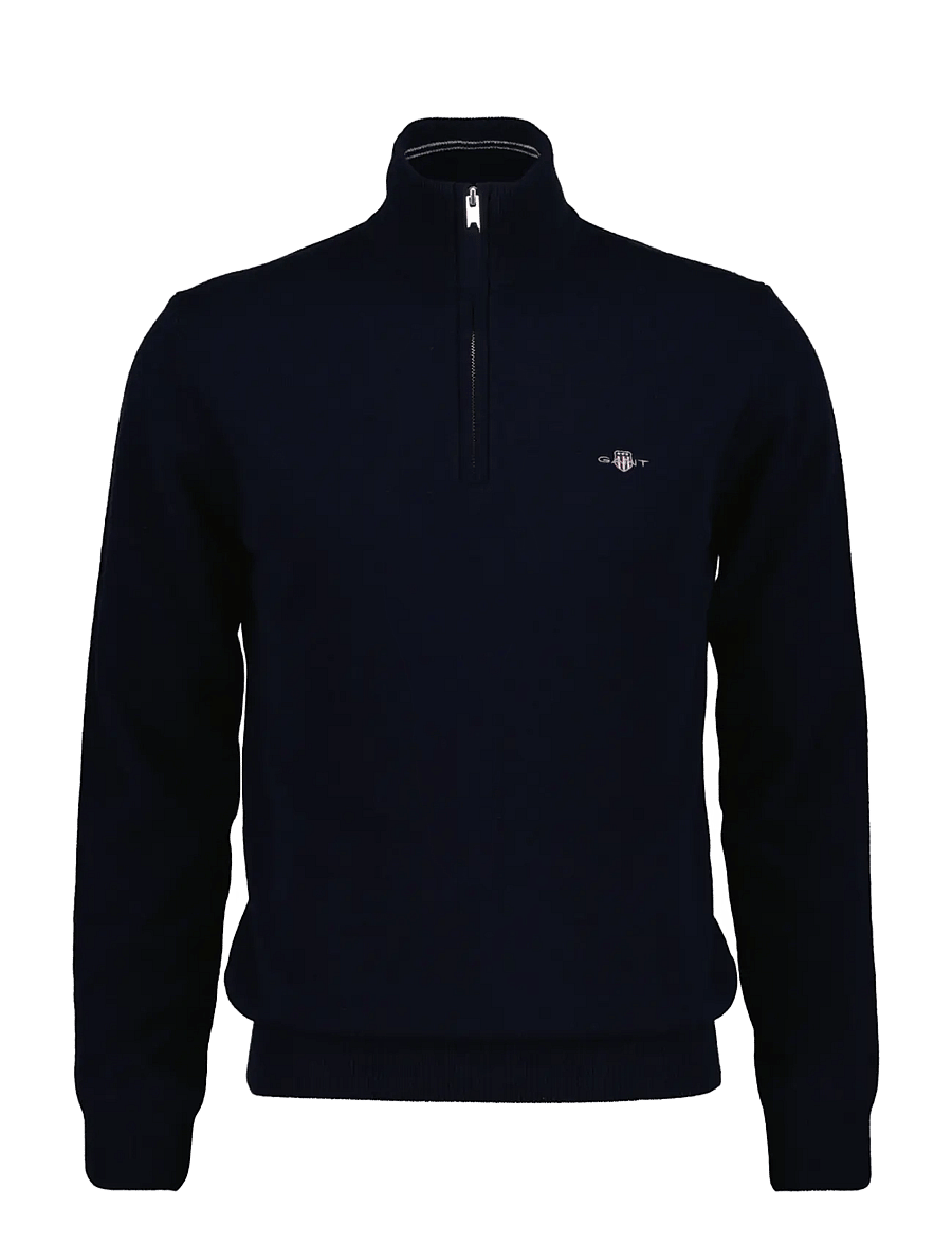 Gant - SUPERFINE LAMBSWOOL HZ - pullover mit halbem reißverschluss - marine - 1