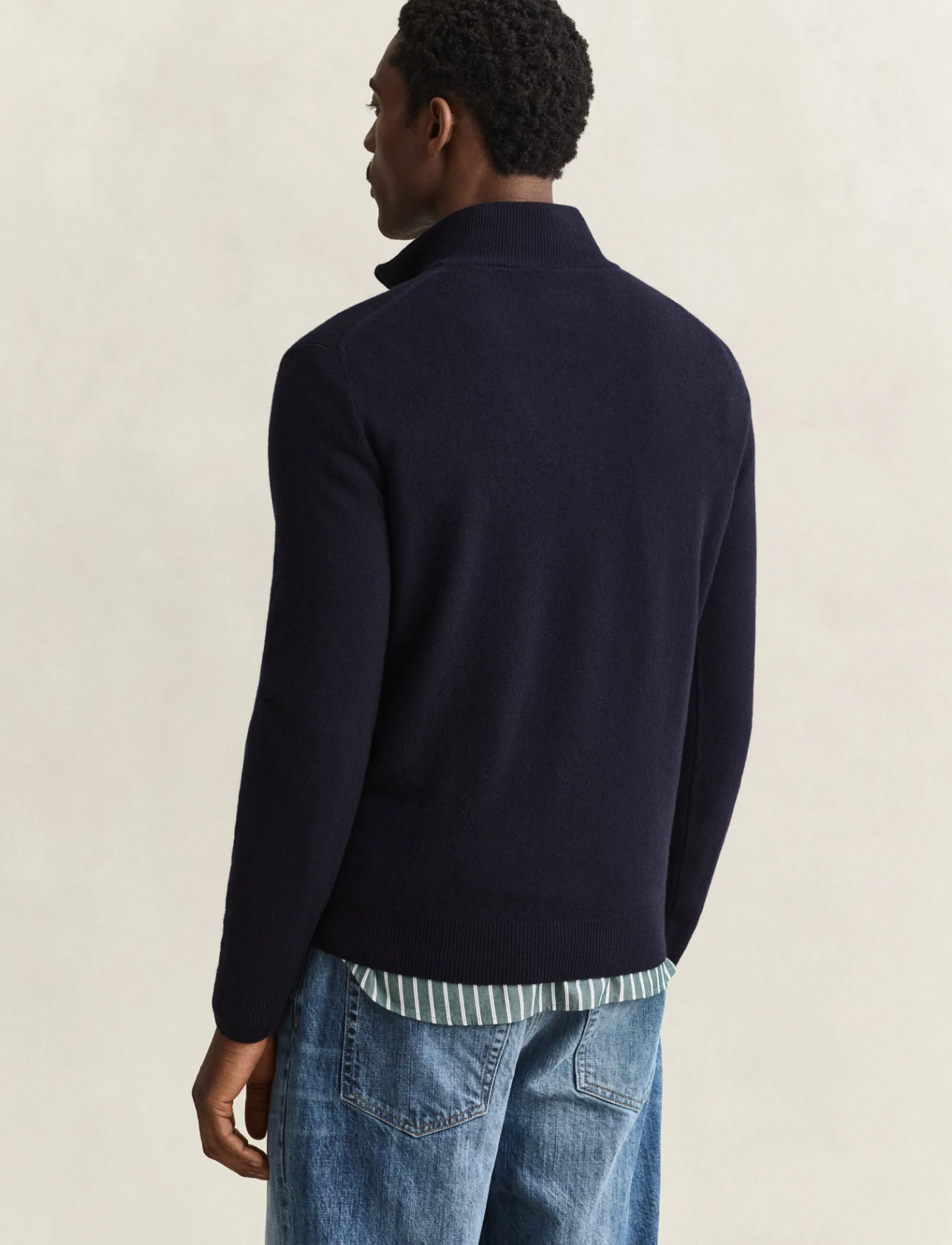 Gant - SUPERFINE LAMBSWOOL HZ - pullover mit halbem reißverschluss - marine - 2