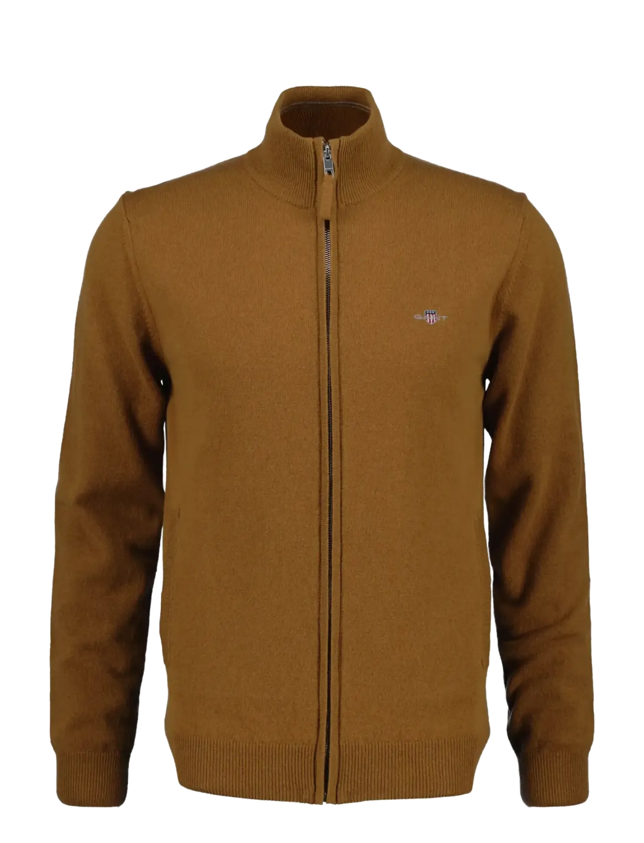 Gant SUPERFINE LAMBSWOOL ZIP CARDIGAN - Kleidung - CARAMEL BROWN / brown