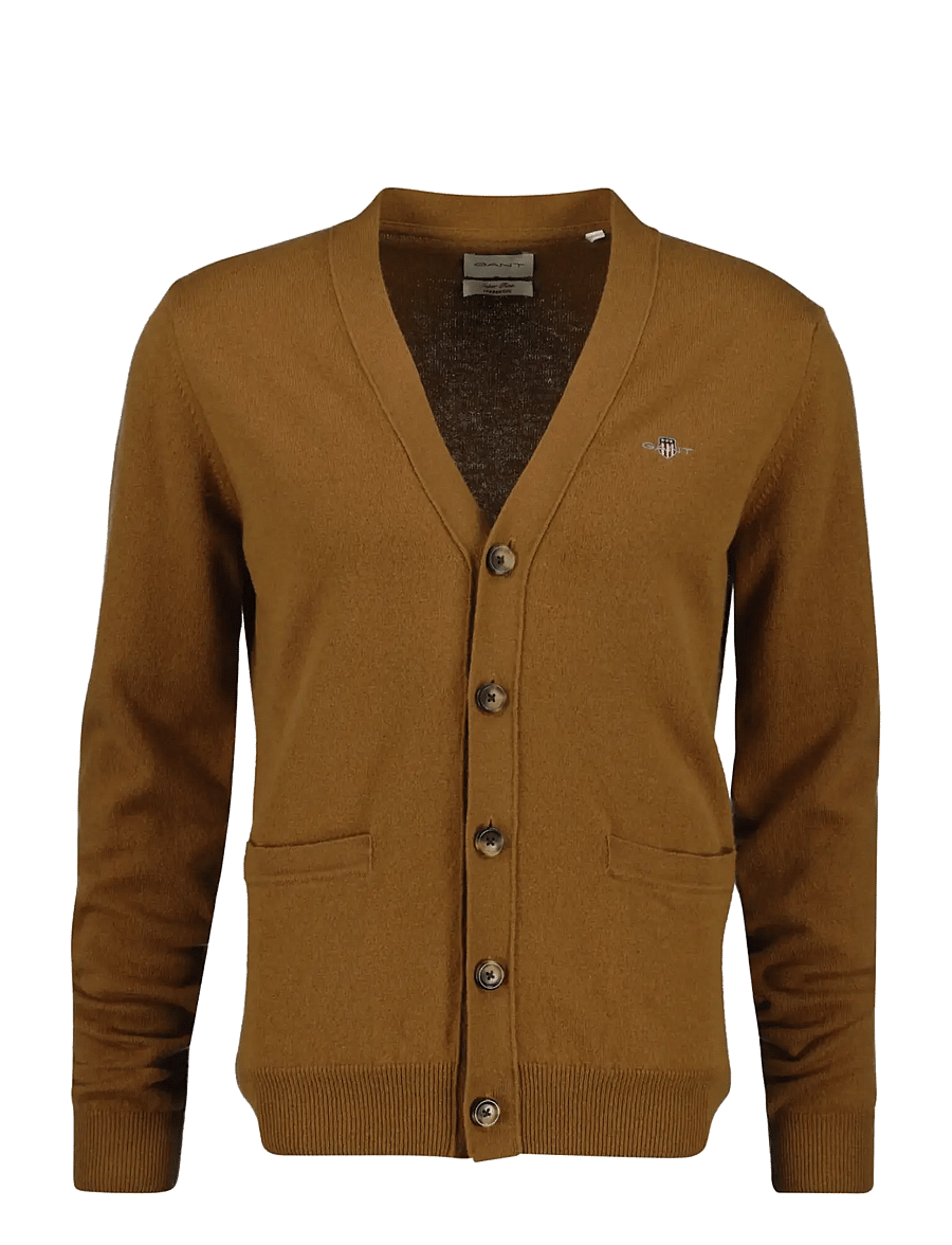 Gant - SUPERFINE LAMBSWOOL V CARDIGAN - strickjacken - caramel brown - 1