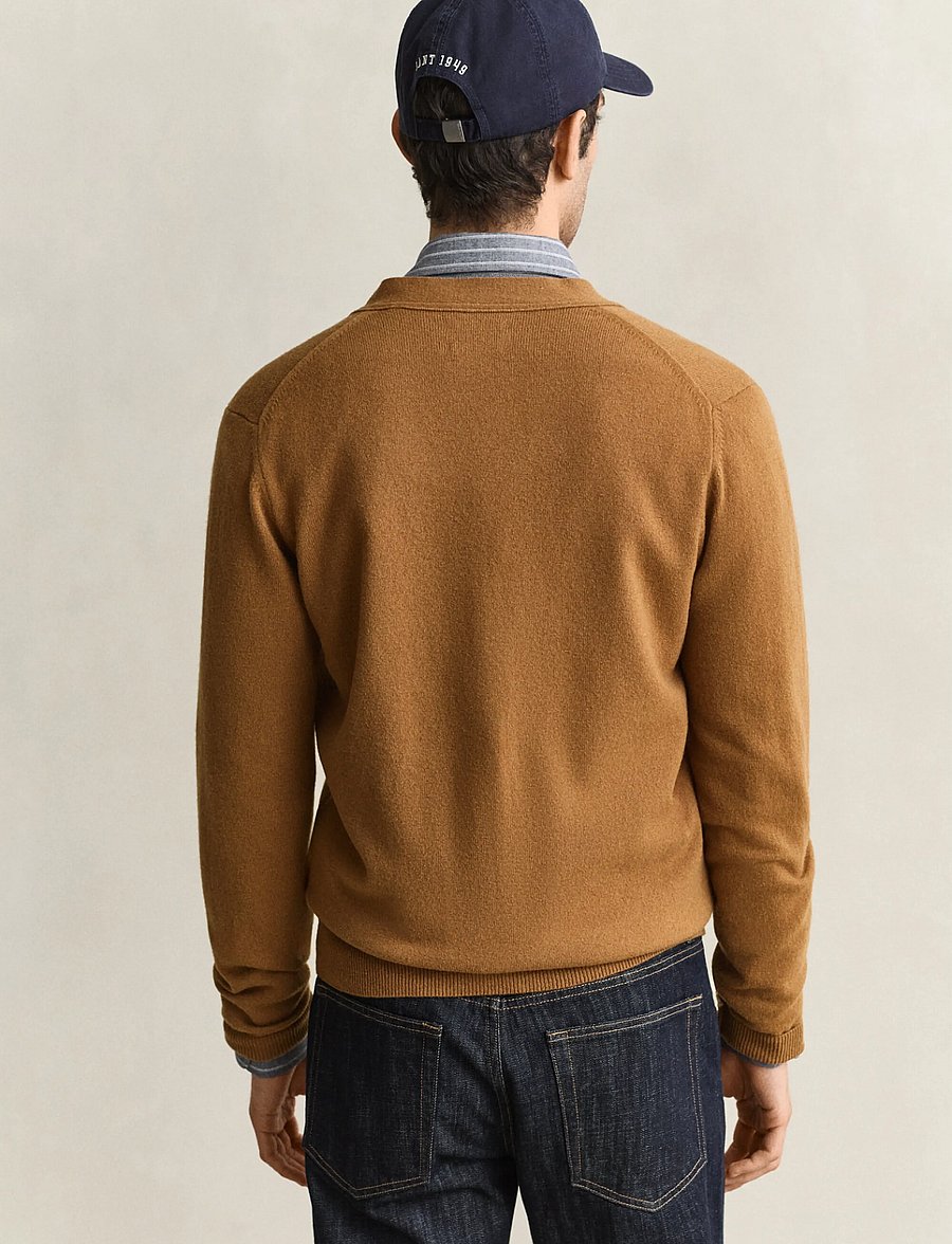 Gant - SUPERFINE LAMBSWOOL V CARDIGAN - strickjacken - caramel brown - 2