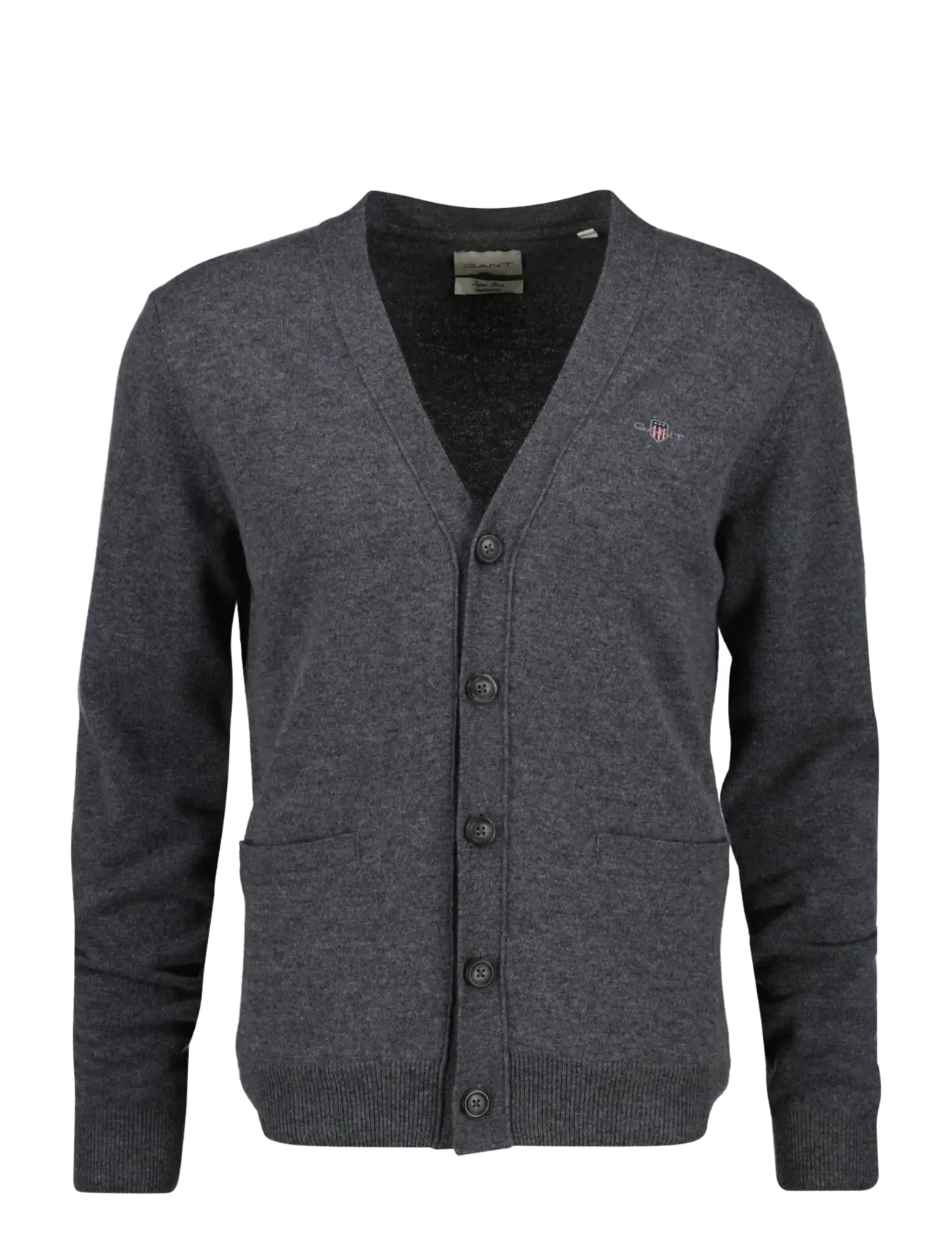 Gant SUPERFINE LAMBSWOOL V CARDIGAN - Koftor - CHARCOAL MELANGE / grey