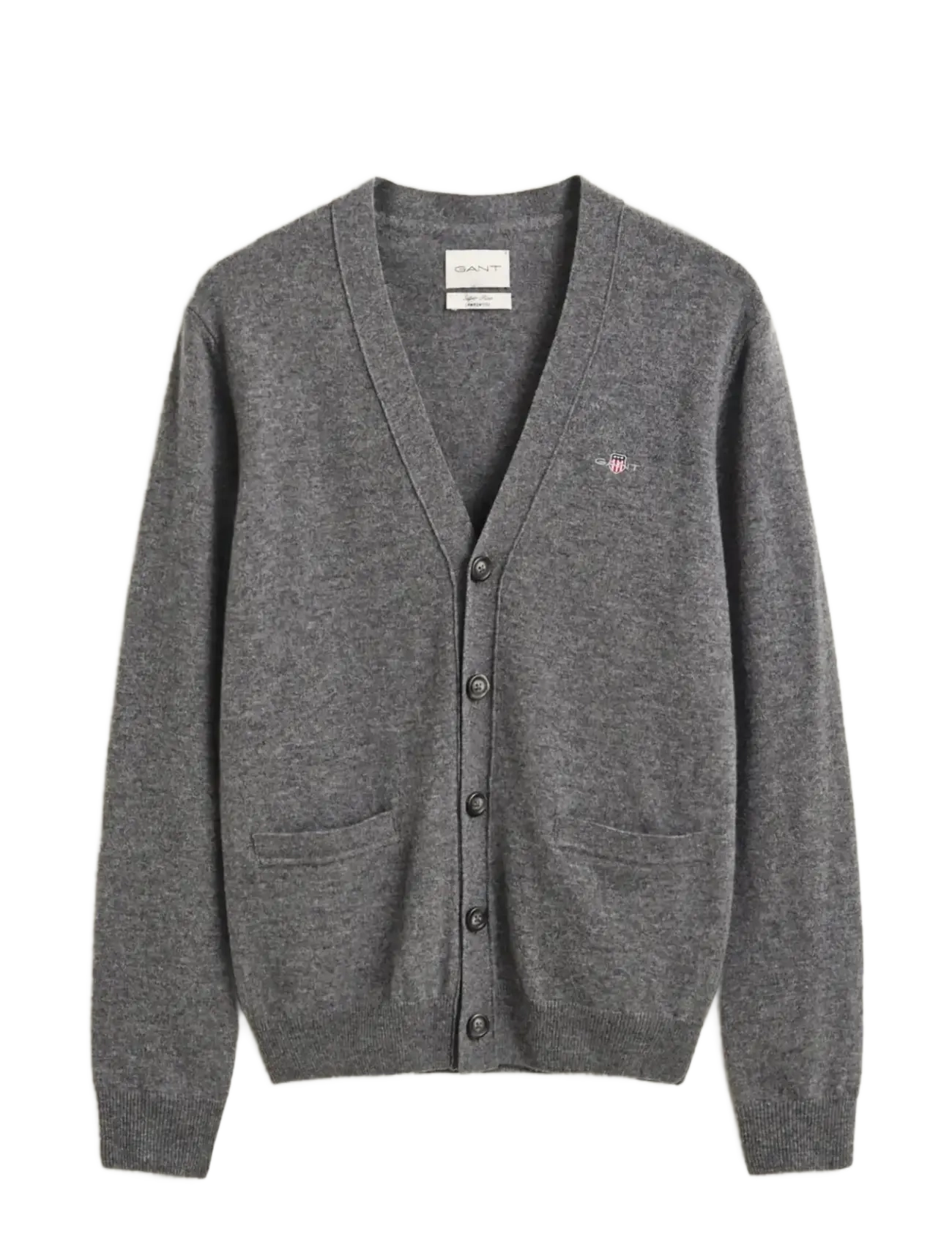 Gant SUPERFINE LAMBSWOOL V CARDIGAN - Kleidung - CHARCOAL MELANGE / grey