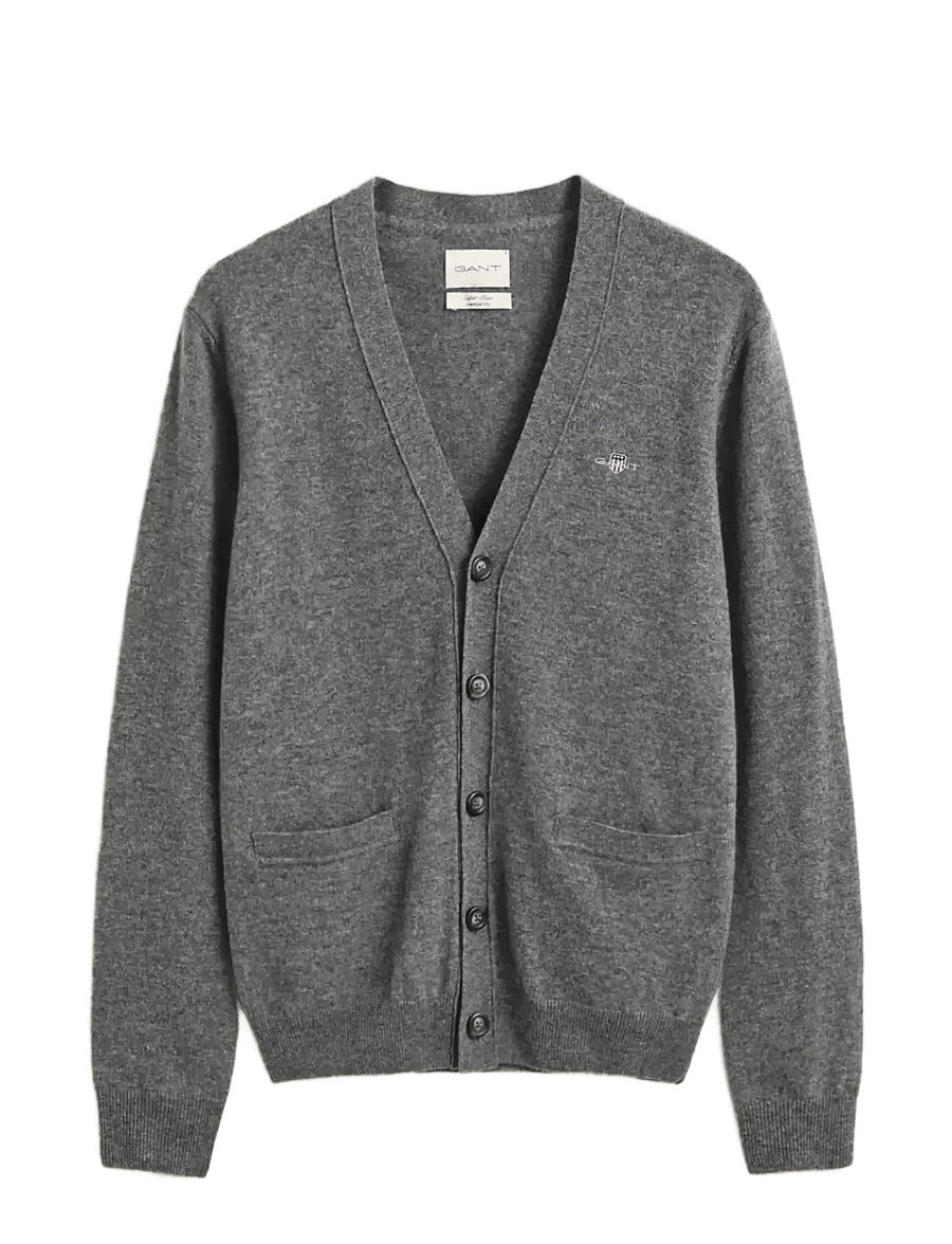 Gant - SUPERFINE LAMBSWOOL V CARDIGAN - strickjacken - charcoal melange - 1
