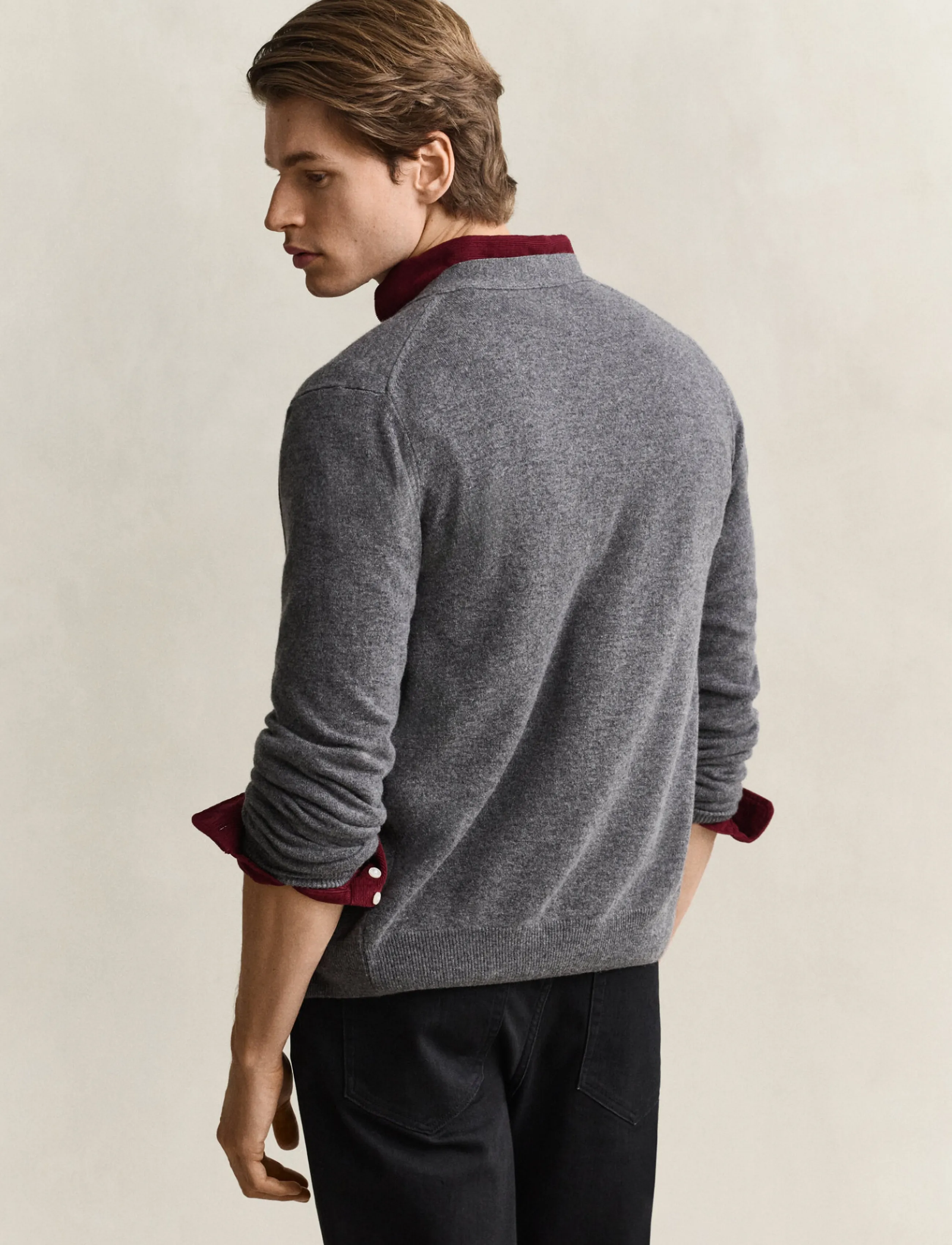 Gant - SUPERFINE LAMBSWOOL V CARDIGAN - charcoal melange - 2