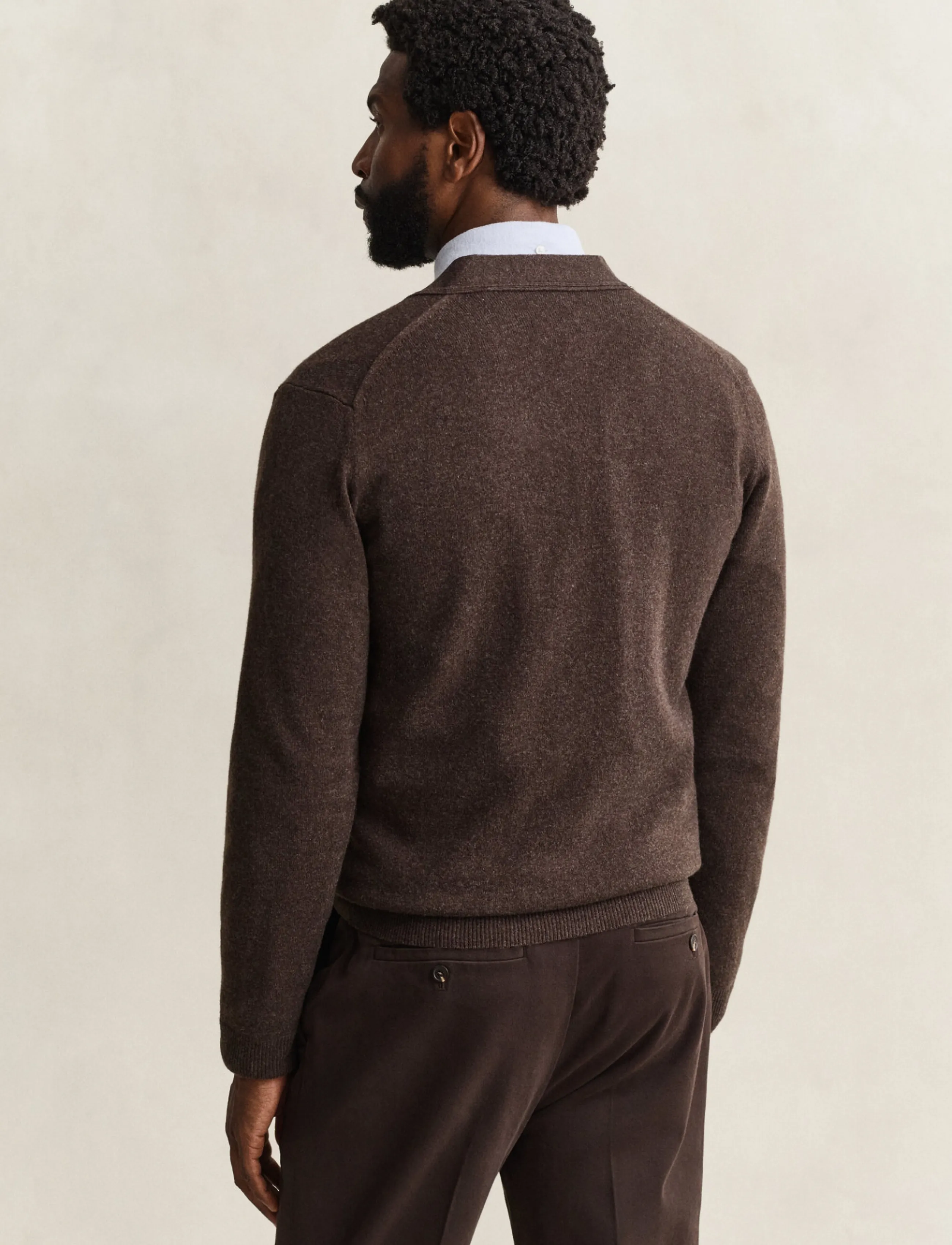Gant - SUPERFINE LAMBSWOOL V CARDIGAN - koftor - dk brown melange - 3