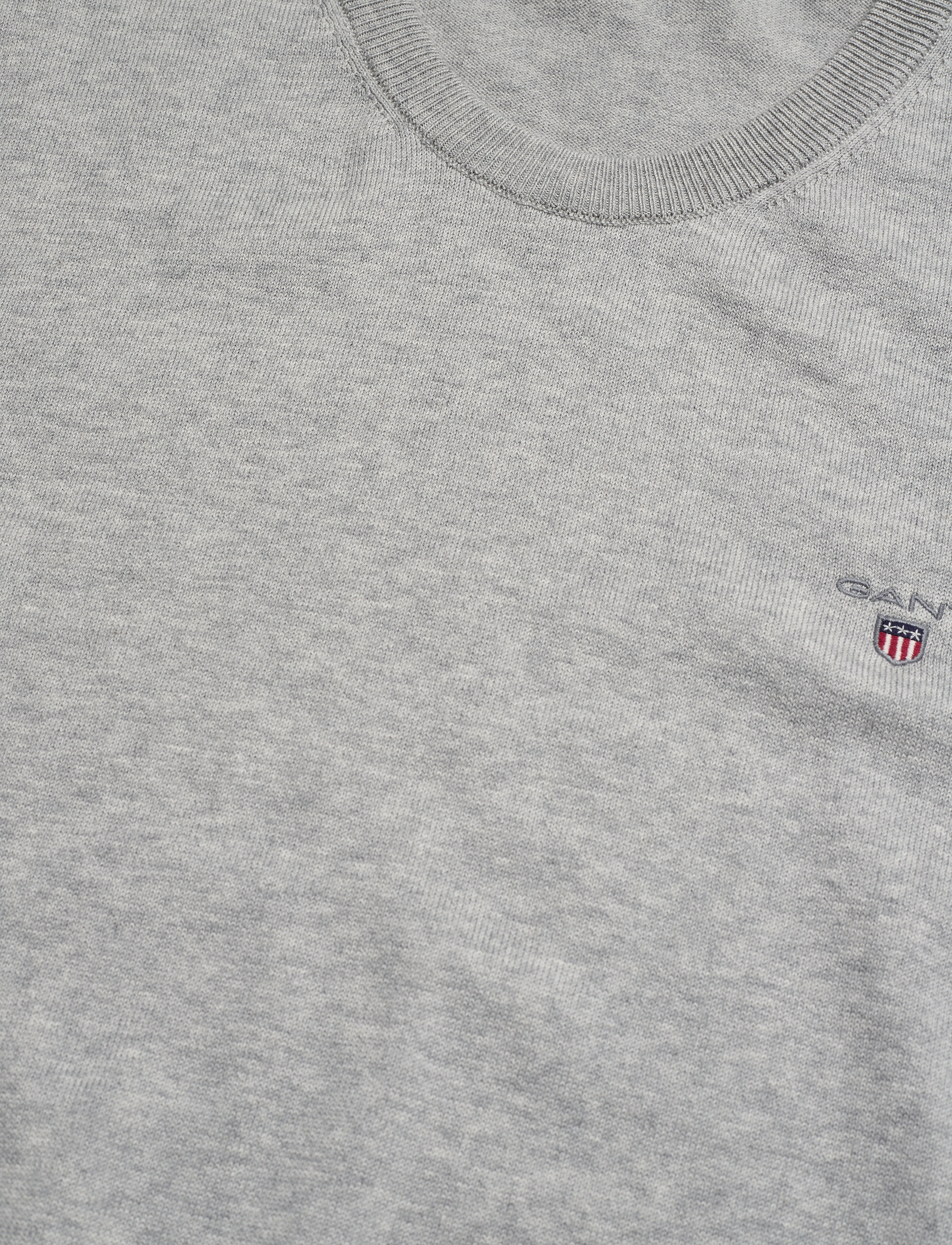 GANT - COTTON C-NECK - light grey melange - 2