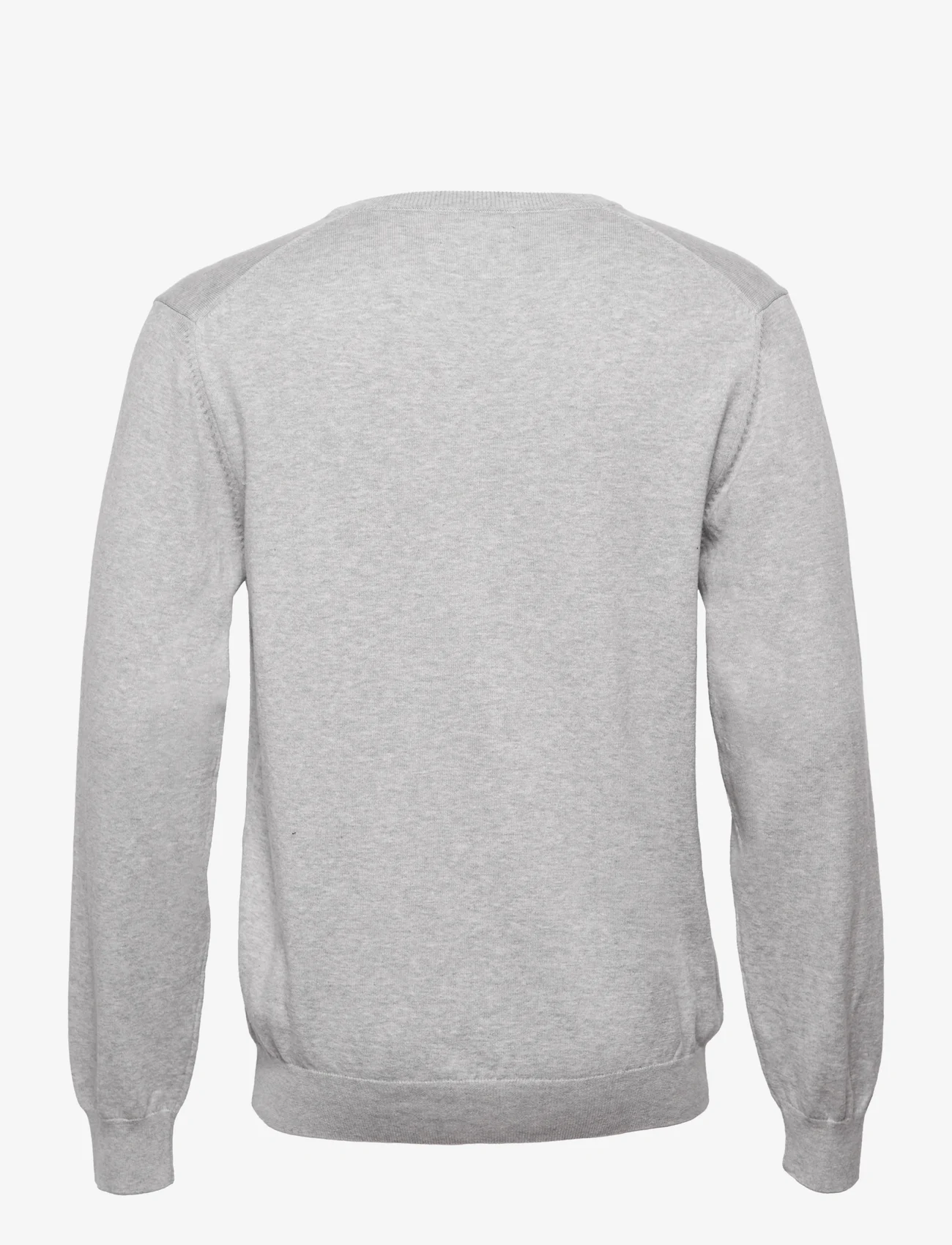 GANT - COTTON V-NECK - knitted v-necks - light grey melange - 1