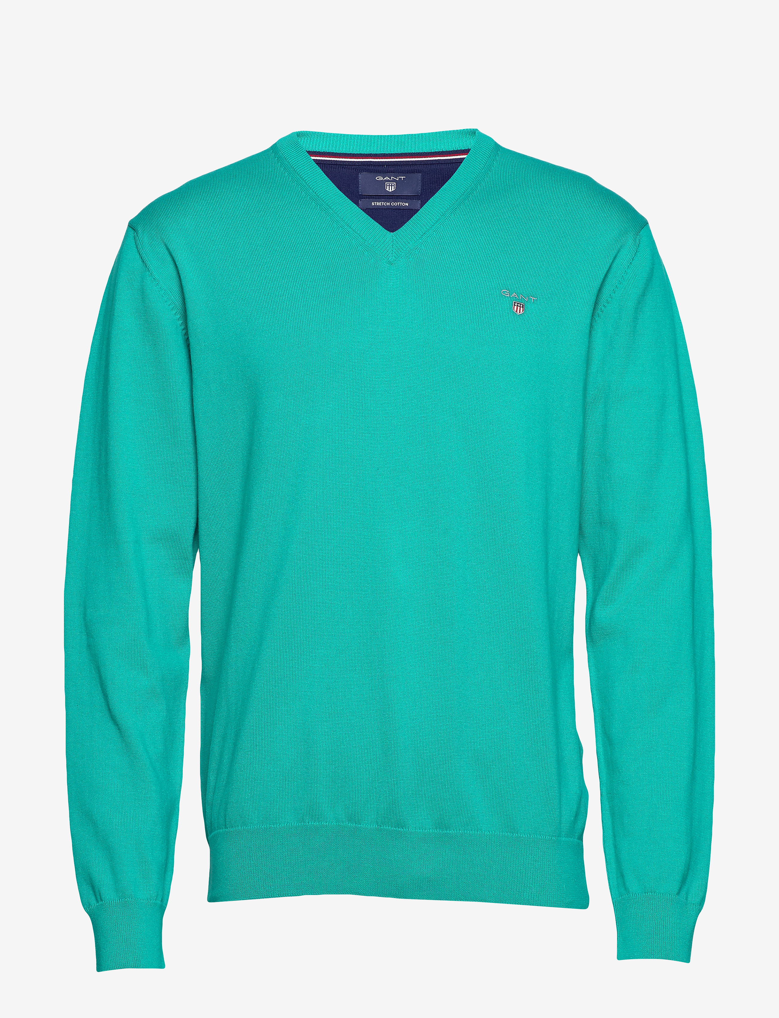 GANT - O1. STRETCH COTTON V-NECK - emerald green - 0