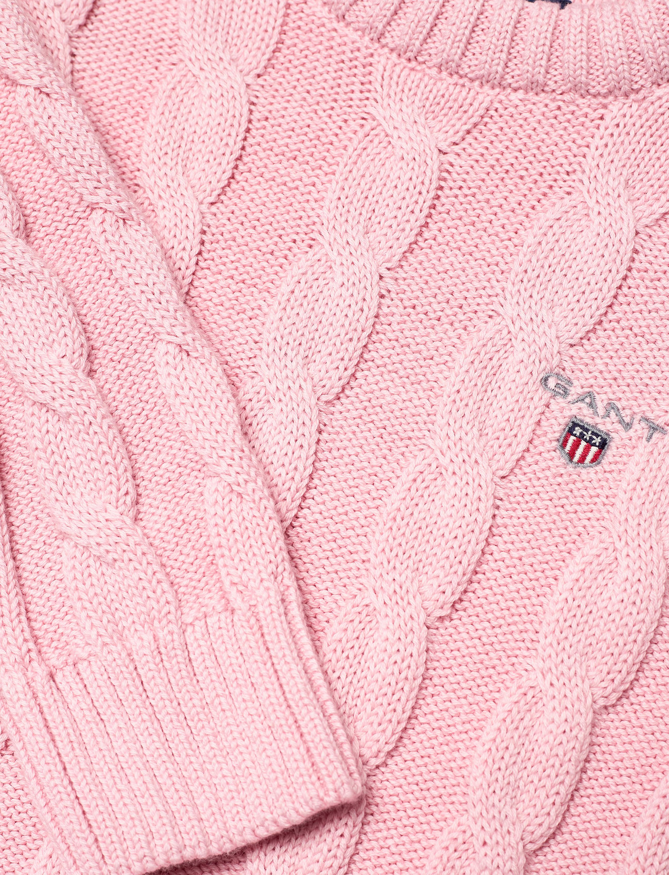 GANT - COTTON CABLE CREW - preppy pink - 2