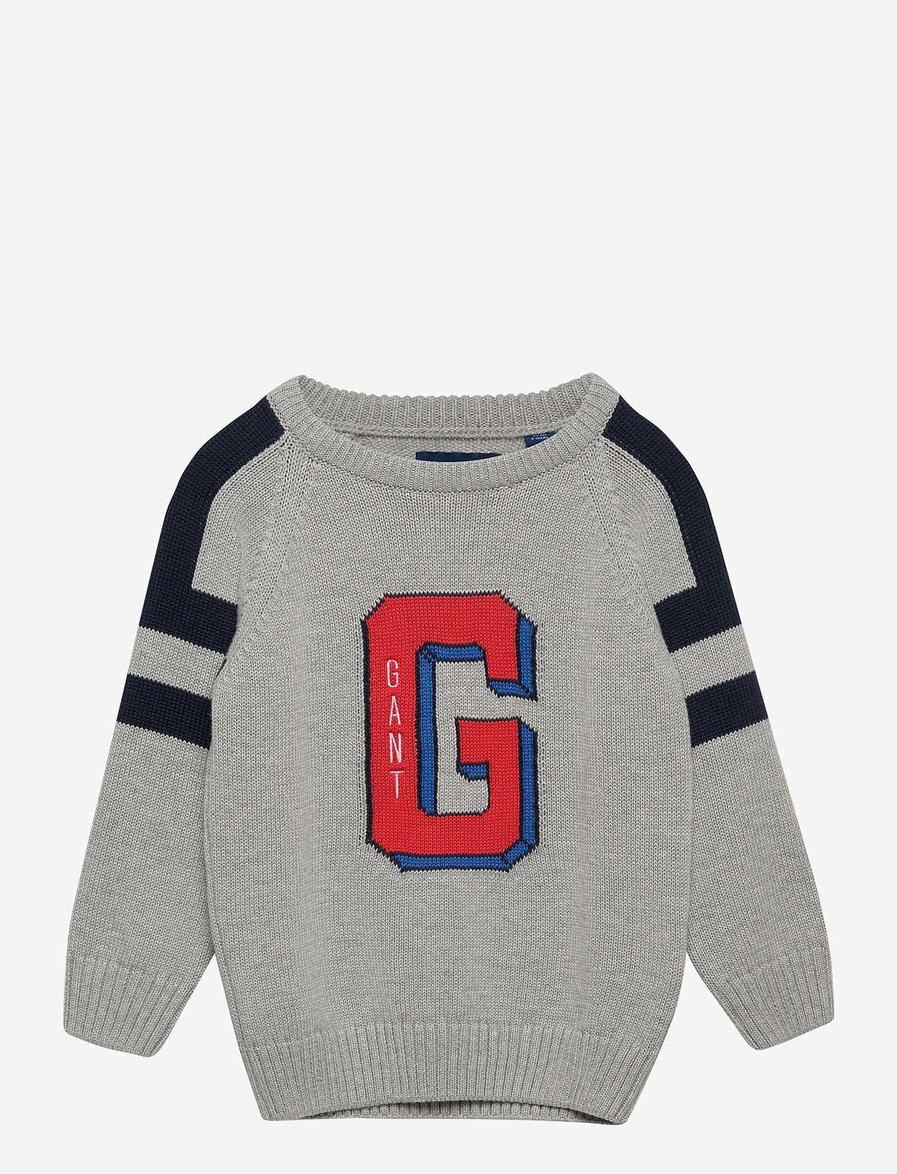 GANT - 3D VARSITY CREW - light grey melange - 0