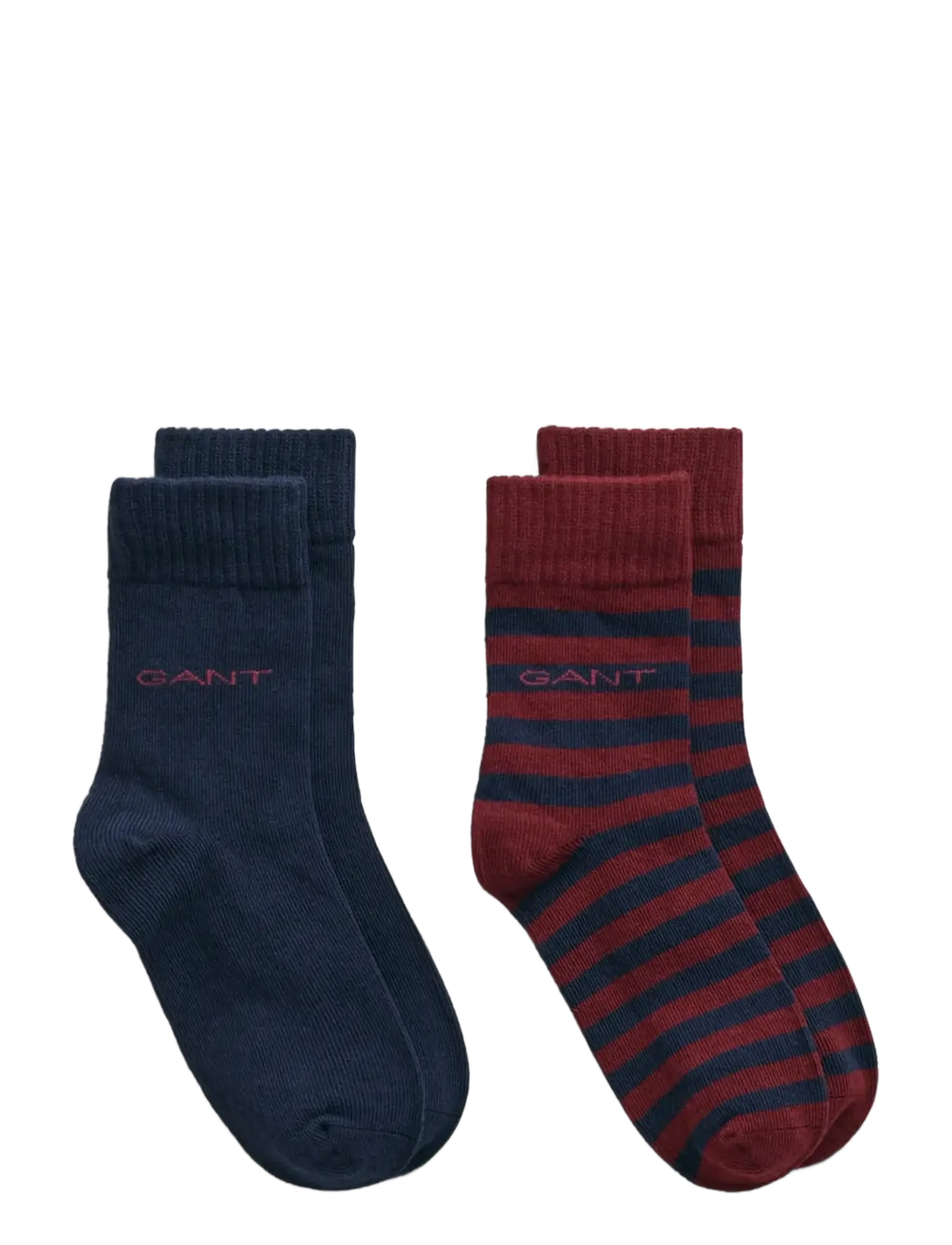 GANT STRIPED SOCKS 2-PACK - WINE RED